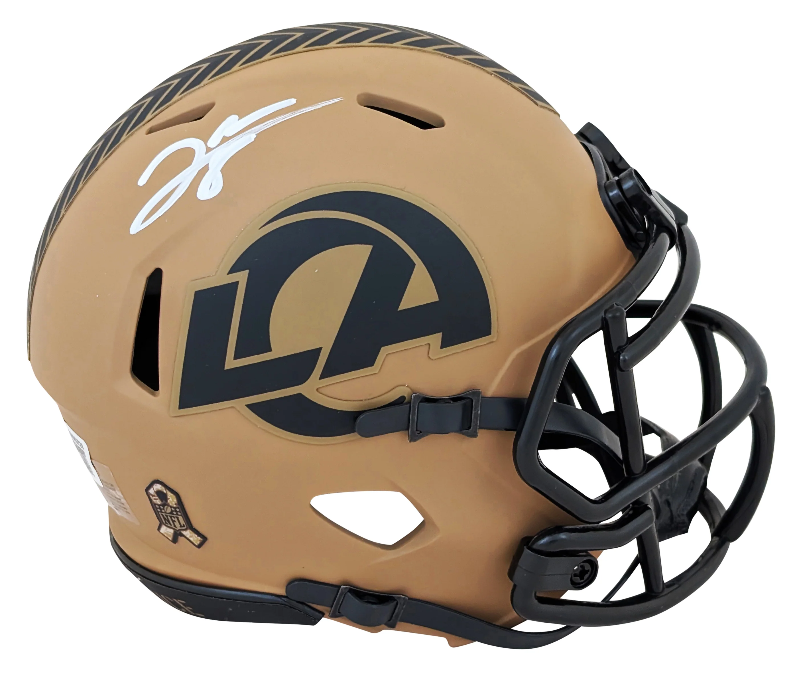 Rams Jared Verse Signed Salute To Service II Speed Mini Helmet BAS Witnessed - Image 2