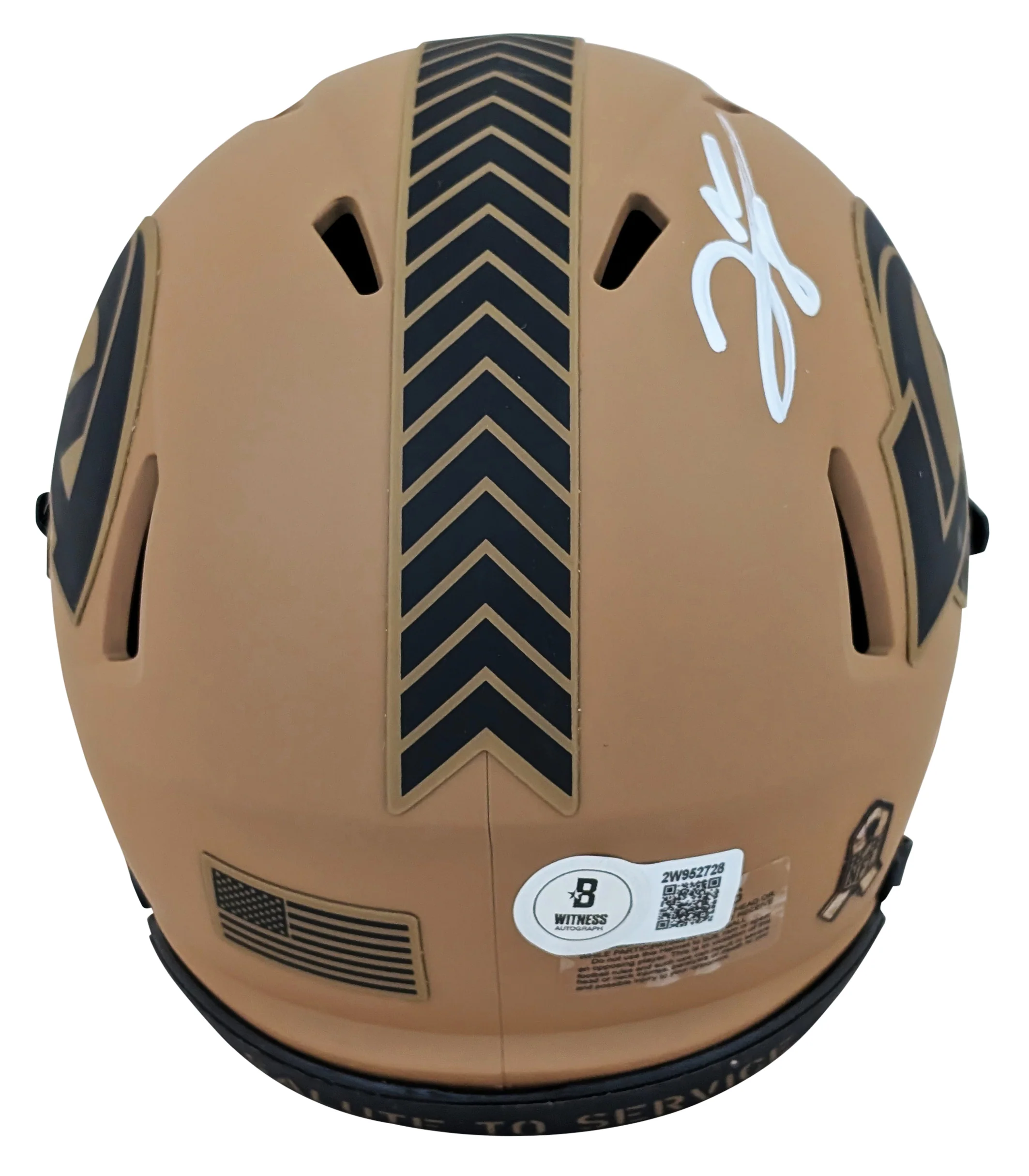 Rams Jared Verse Signed Salute To Service II Speed Mini Helmet BAS Witnessed - Image 3