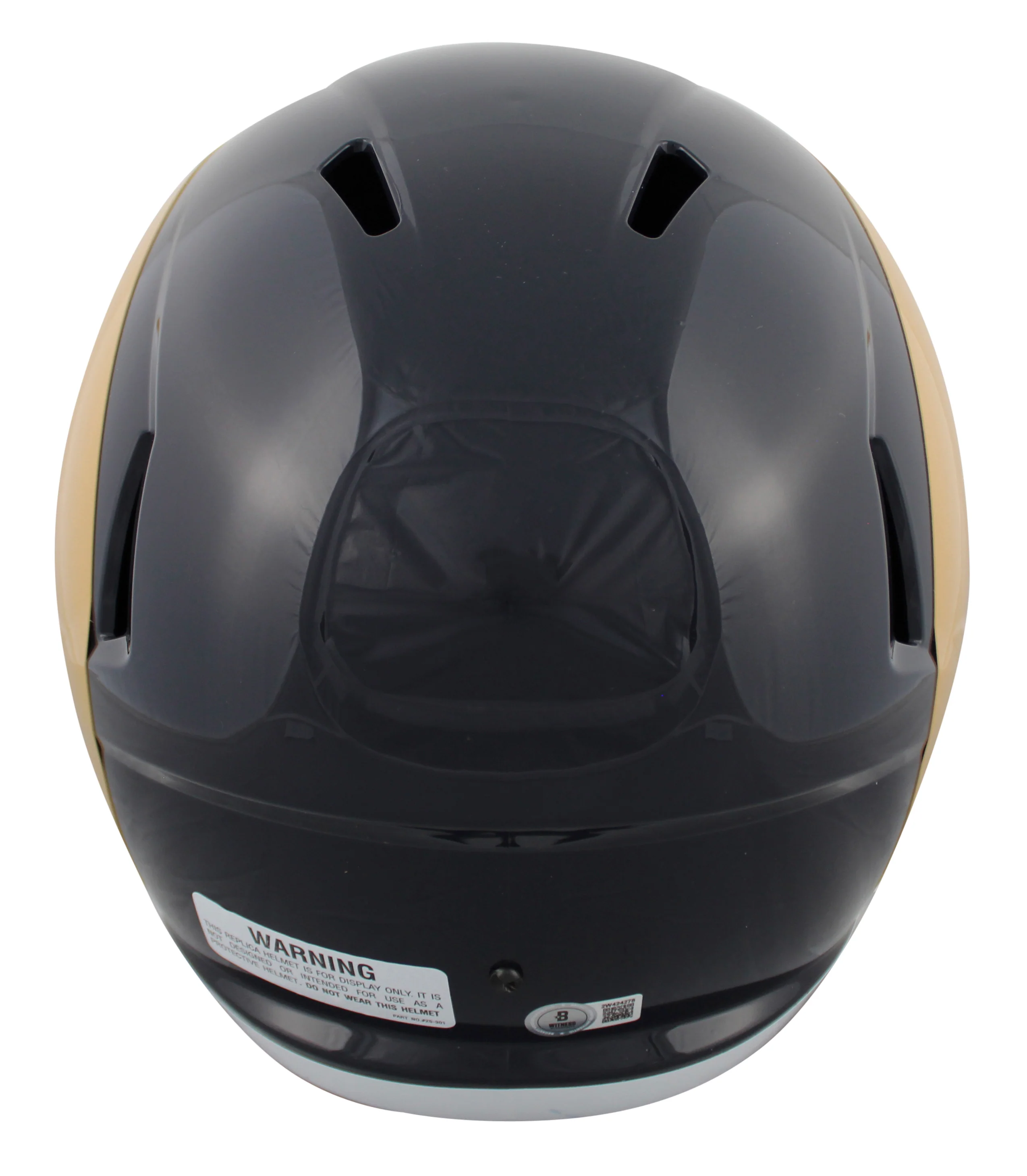 Rams Marshall Faulk Signed 2000-16 TB Full Size Speed Rep Helmet w/ Case BAS Wit - Image 4