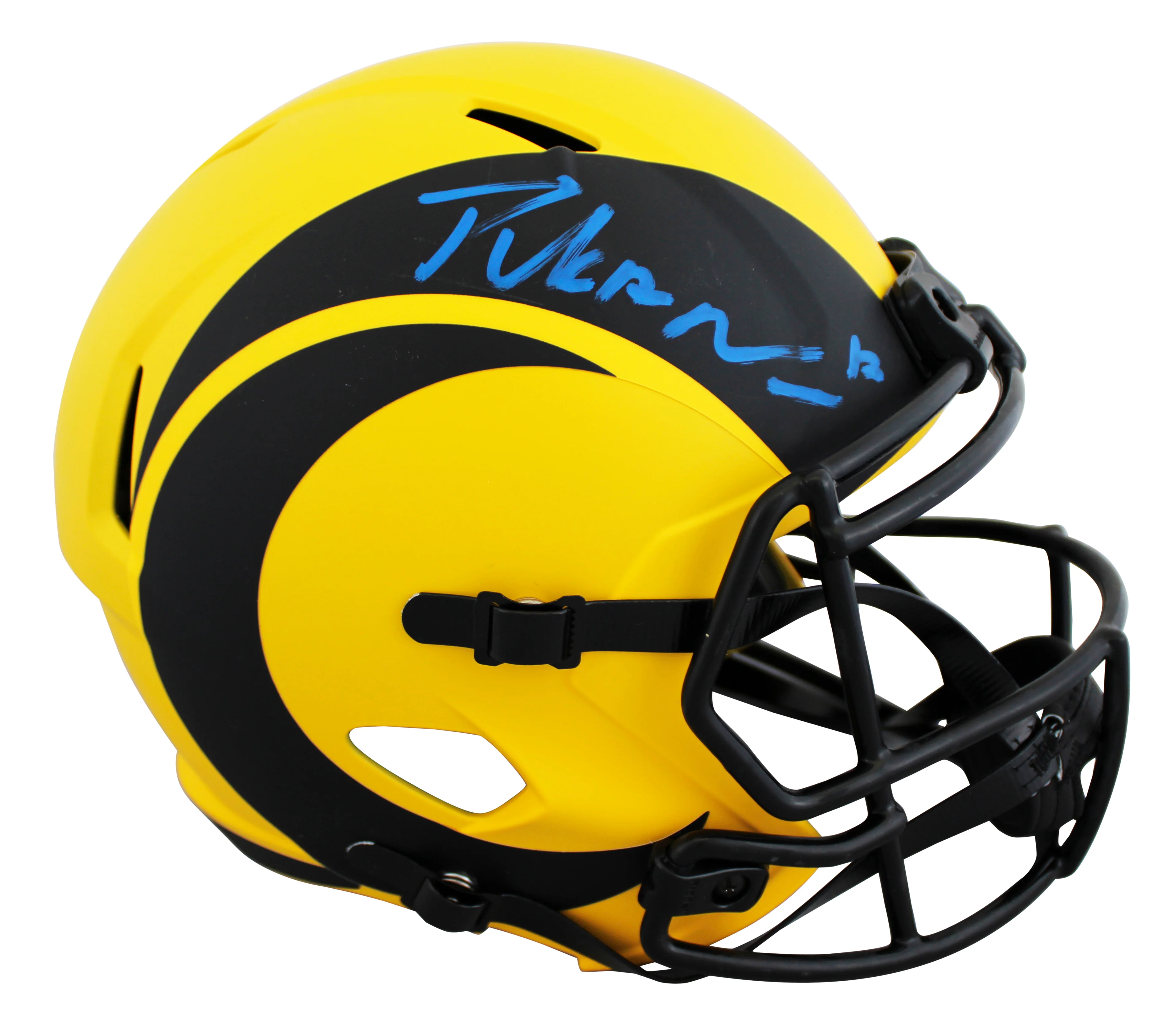 Rams Puka Nacua Signed Rave Full Size Speed Rep Helmet W/ Case Fanatics - Image 3