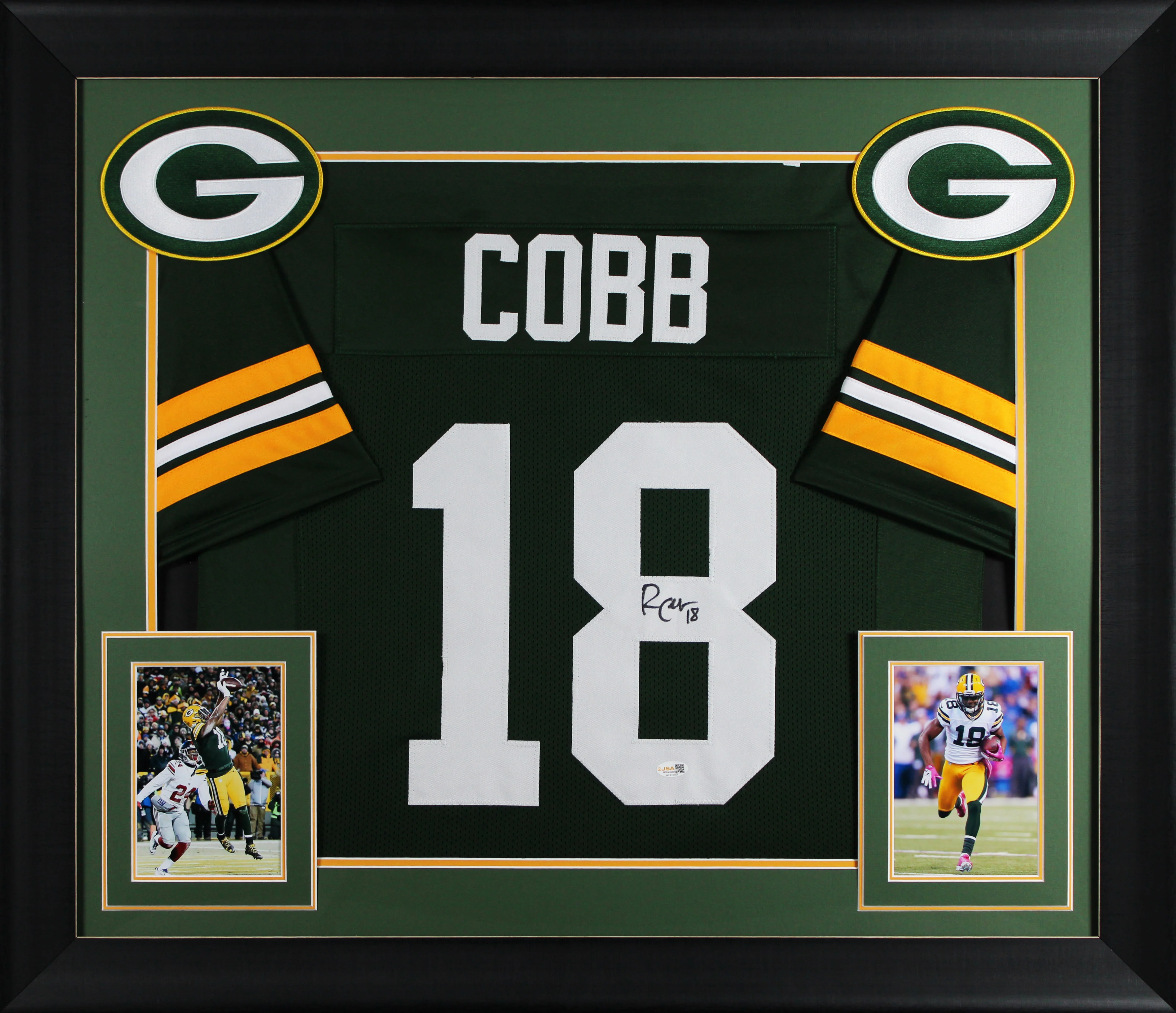 Randall Cobb Authentic Signed Green Pro Style Framed Jersey JSA Witnessed