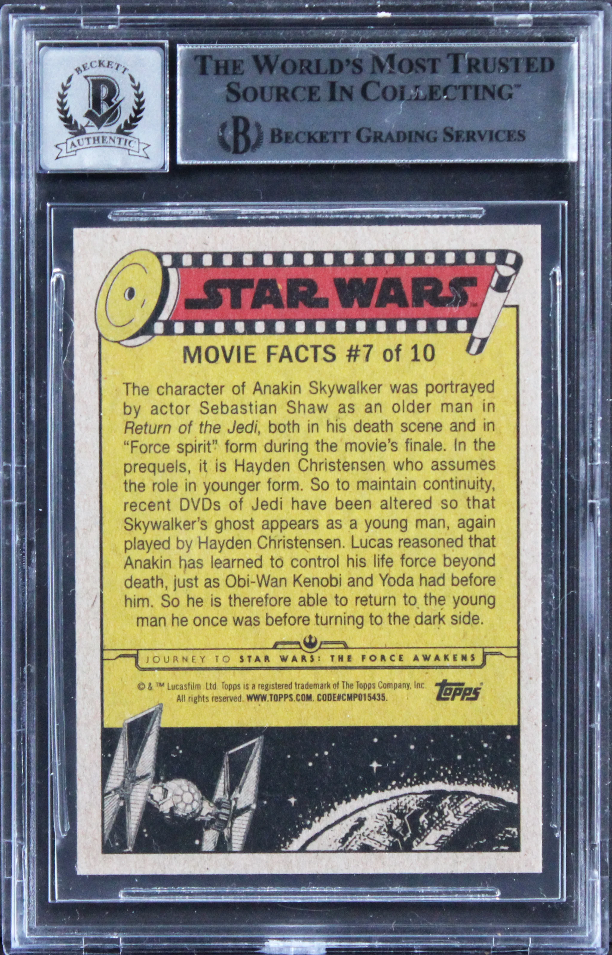 Randy Thom Star Wars Signed 2015 SW JTT FA Light NP #76 Card Auto 10 BAS Slabbed - Image 3