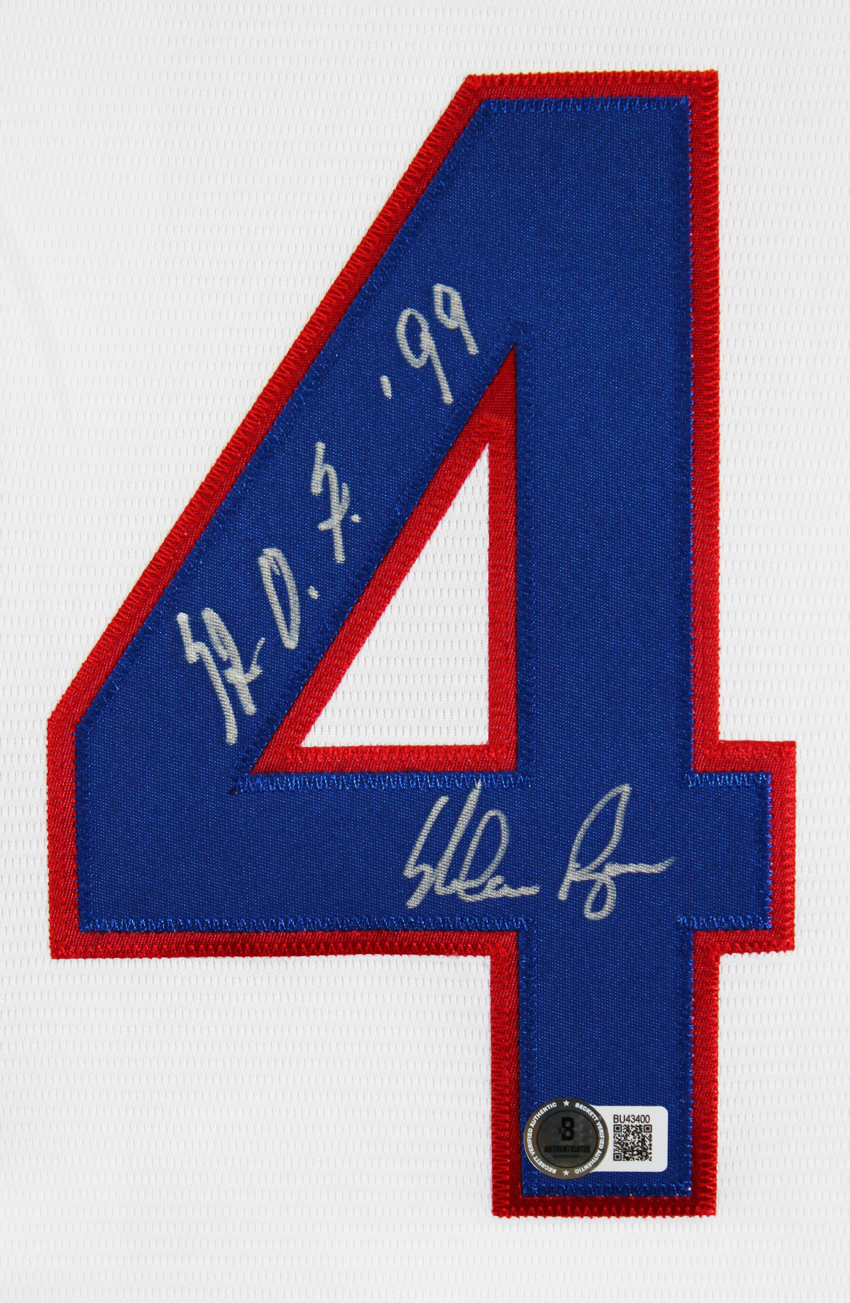 Rangers Nolan Ryan "HOF 99" Authentic Signed White Nike Framed Jersey BAS - Image 3