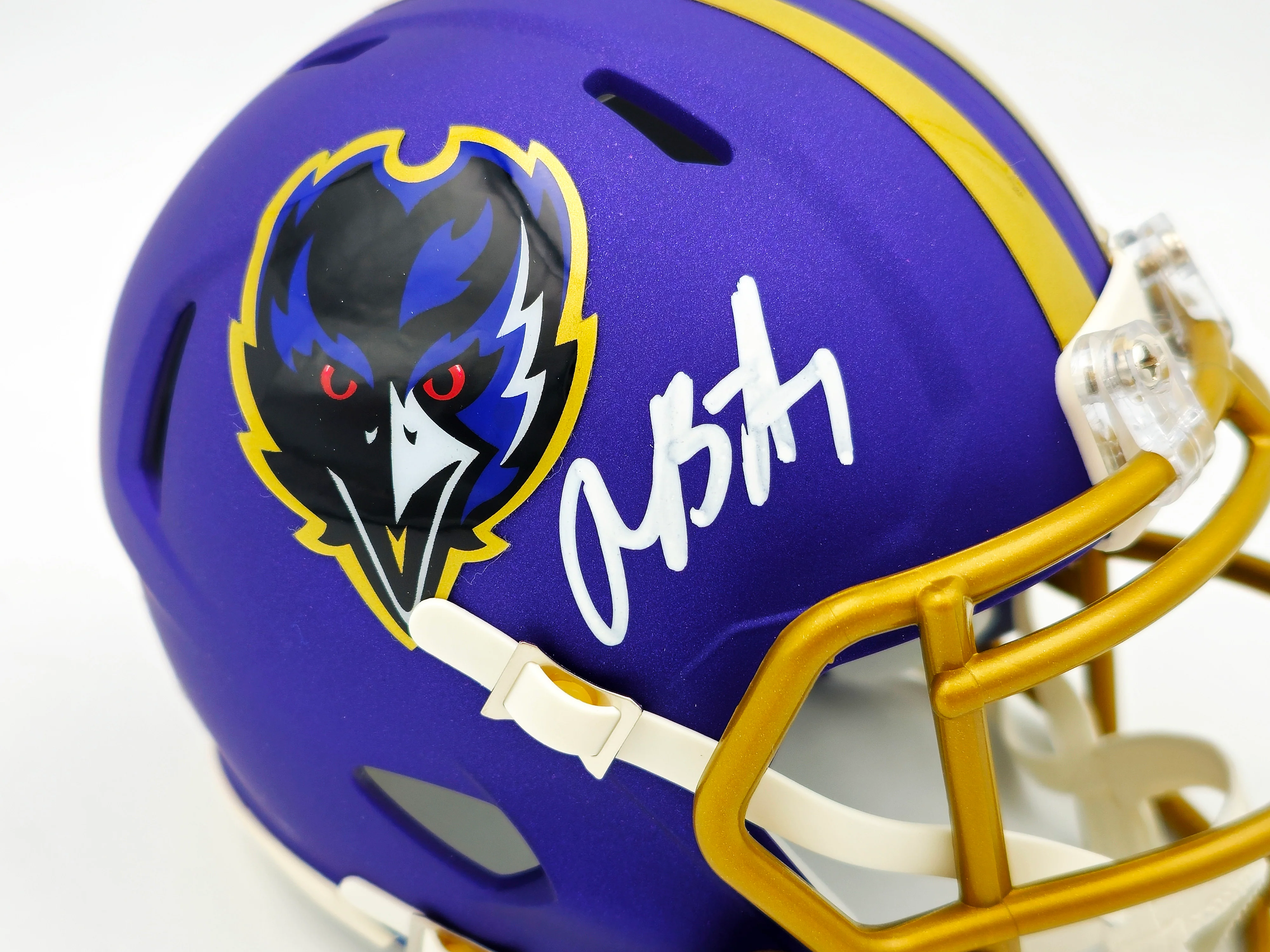 Rashod Bateman Autographed Baltimore Ravens 2024 Alternate Purple Speed Mini Helmet Beckett BAS Witness Stock #238351 - Image 2