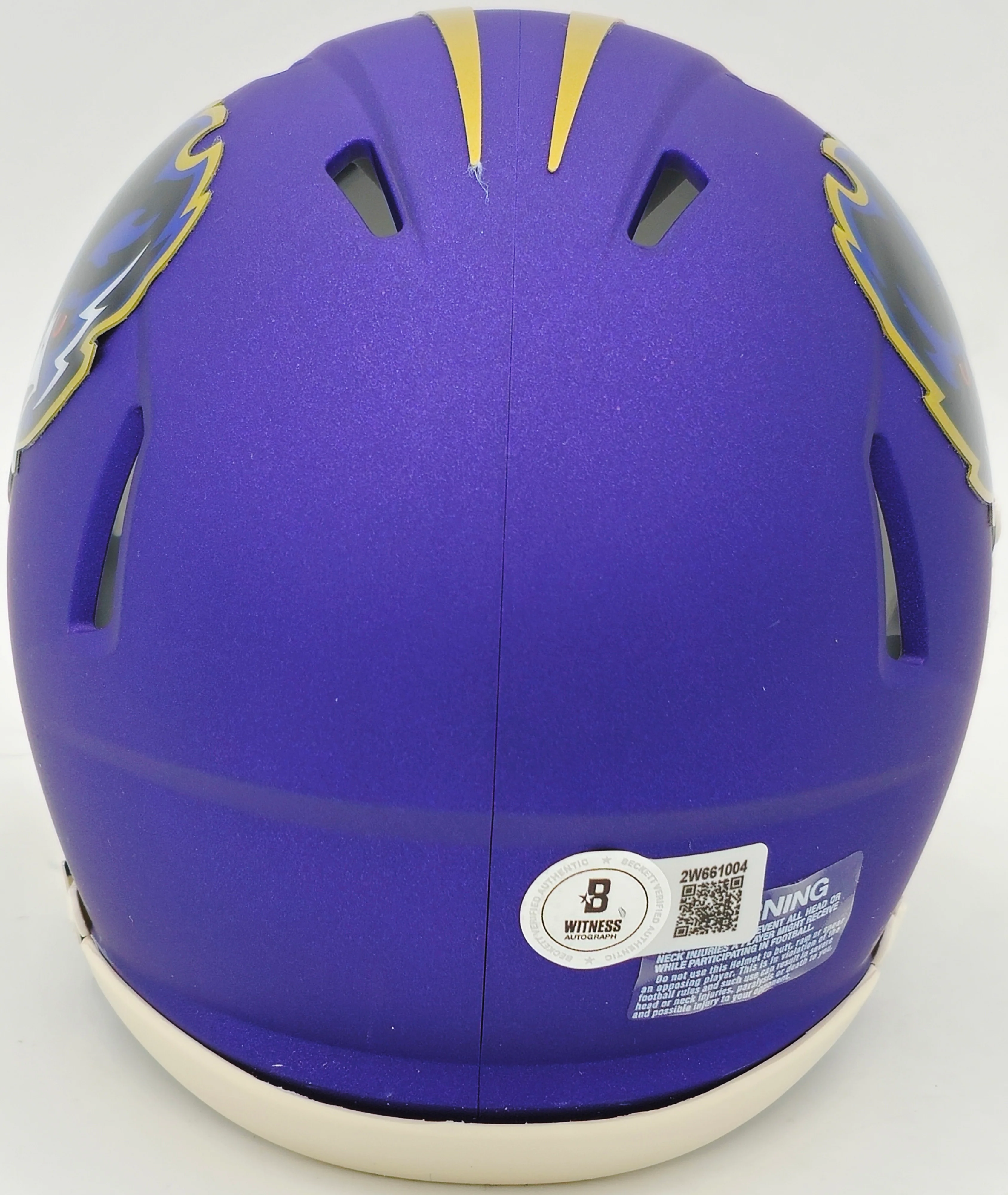 Rashod Bateman Autographed Baltimore Ravens 2024 Alternate Purple Speed Mini Helmet Beckett BAS Witness Stock #238351 - Image 4