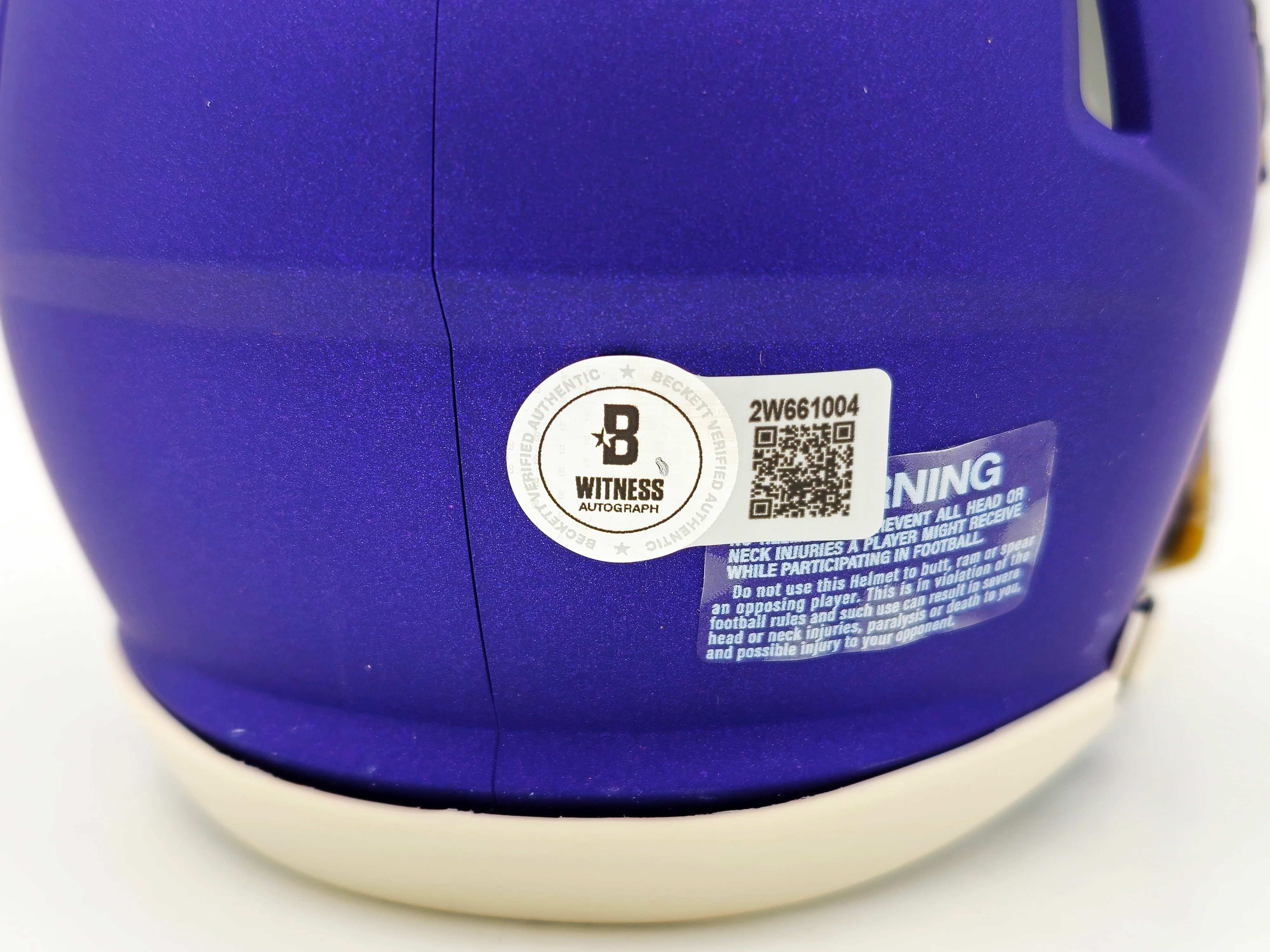 Rashod Bateman Autographed Baltimore Ravens 2024 Alternate Purple Speed Mini Helmet Beckett BAS Witness Stock #238351 - Image 5