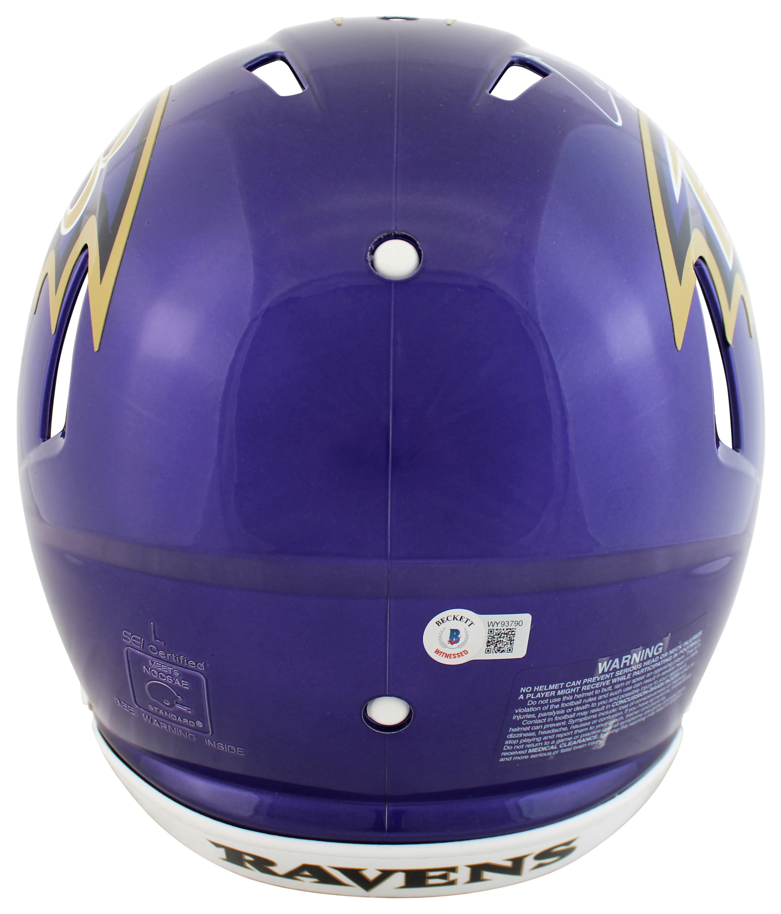 Ravens Ed Reed "HOF 19" Signed Flash F/S Speed Proline Helmet W/ Case BAS Wit - Image 4