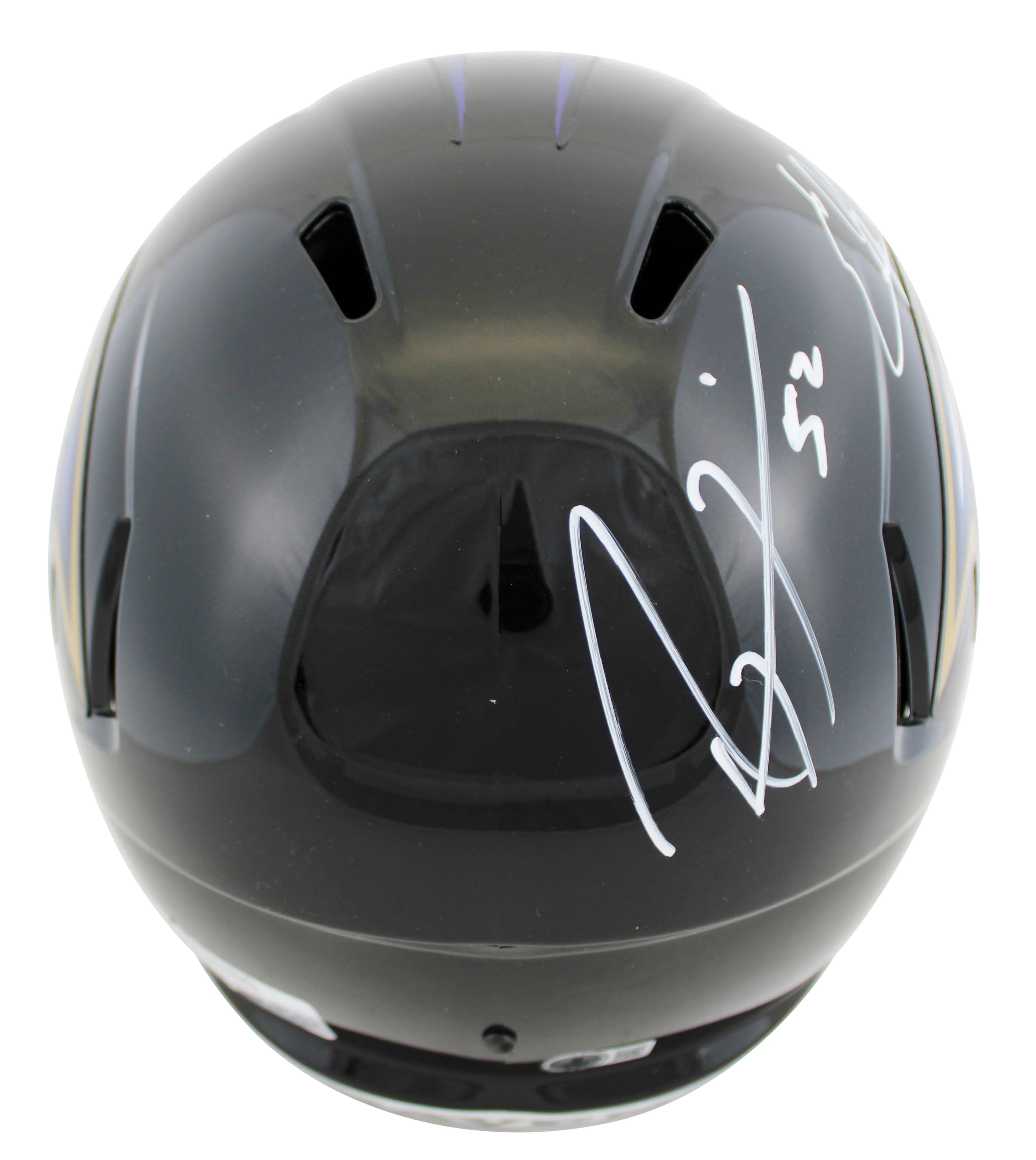 Ravens Ray Lewis & Ed Reed Signed Full Size Speed Rep Helmet w/ Case BAS Wit 2 - Image 4