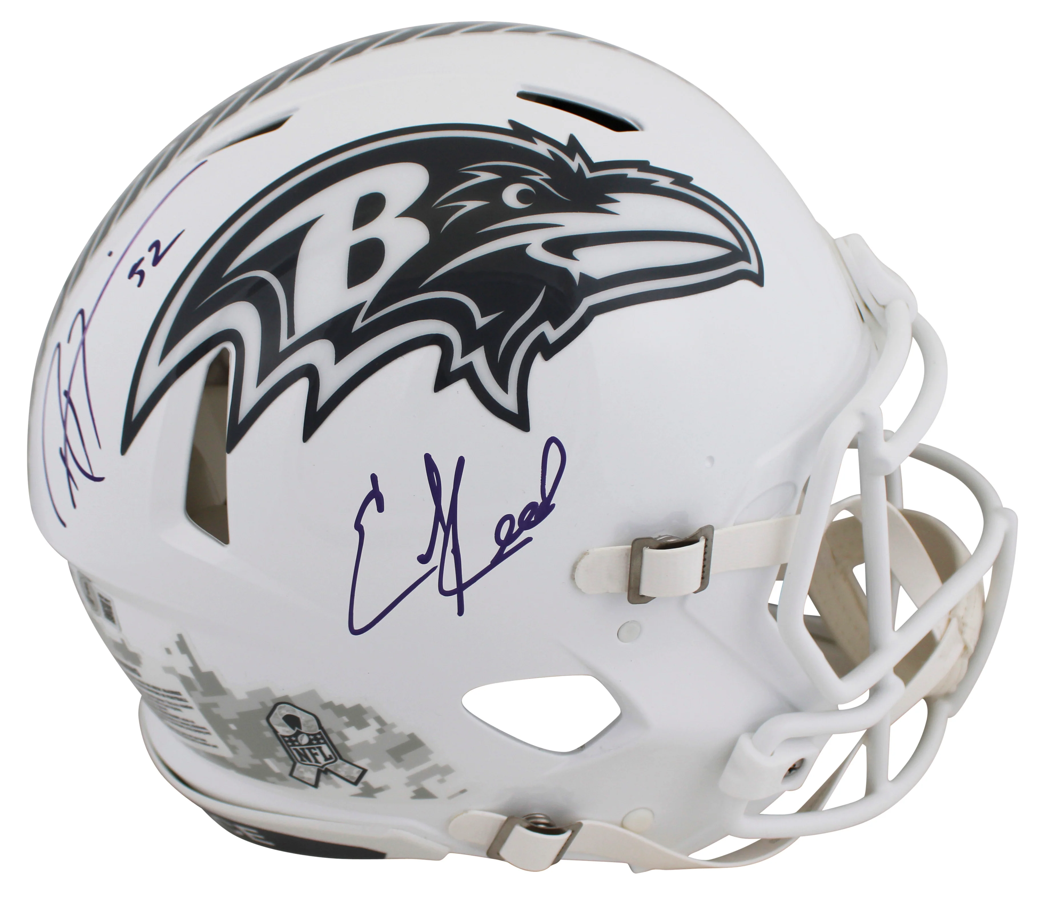 Ravens Ray Lewis & Ed Reed Signed STS III F/S Speed Proline Helmet W/ Case BAS W - Image 3