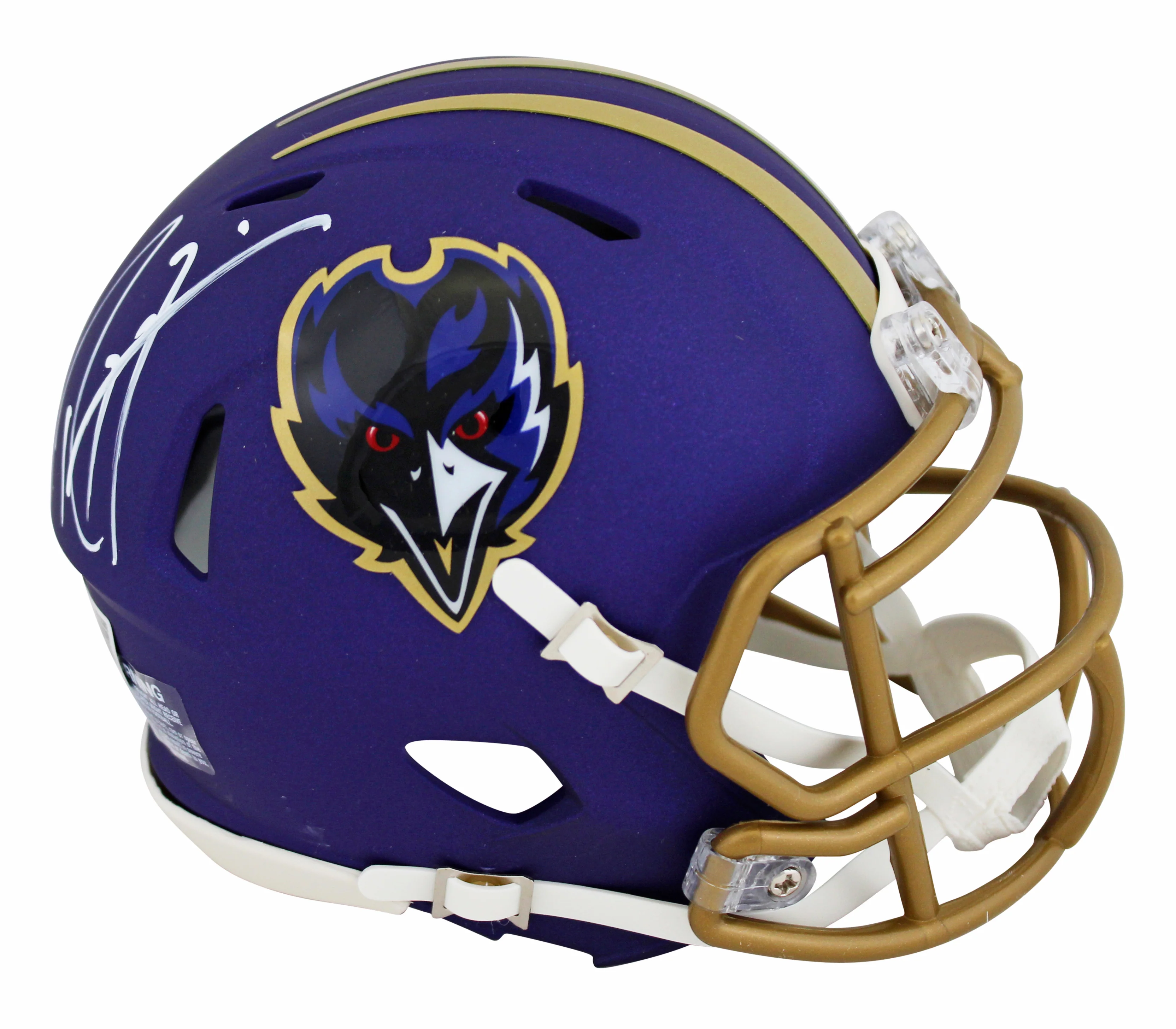 Ravens Ray Lewis Signed 2024 On-Field Alt Speed Mini Helmet W/ Case BAS Witness - Image 3