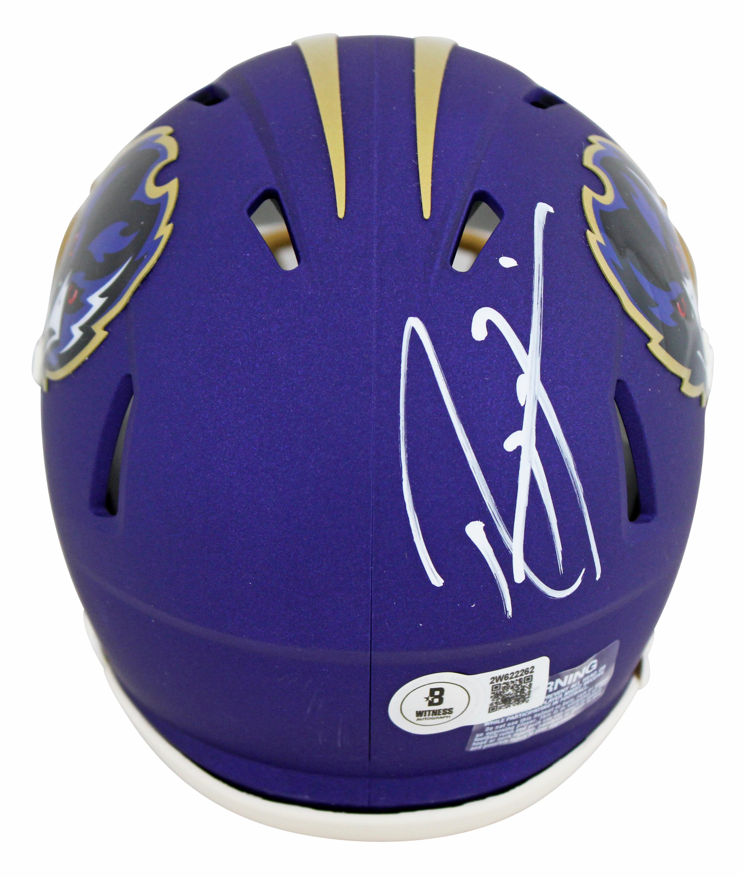 Ravens Ray Lewis Signed 2024 On-Field Alt Speed Mini Helmet W/ Case BAS Witness - Image 4