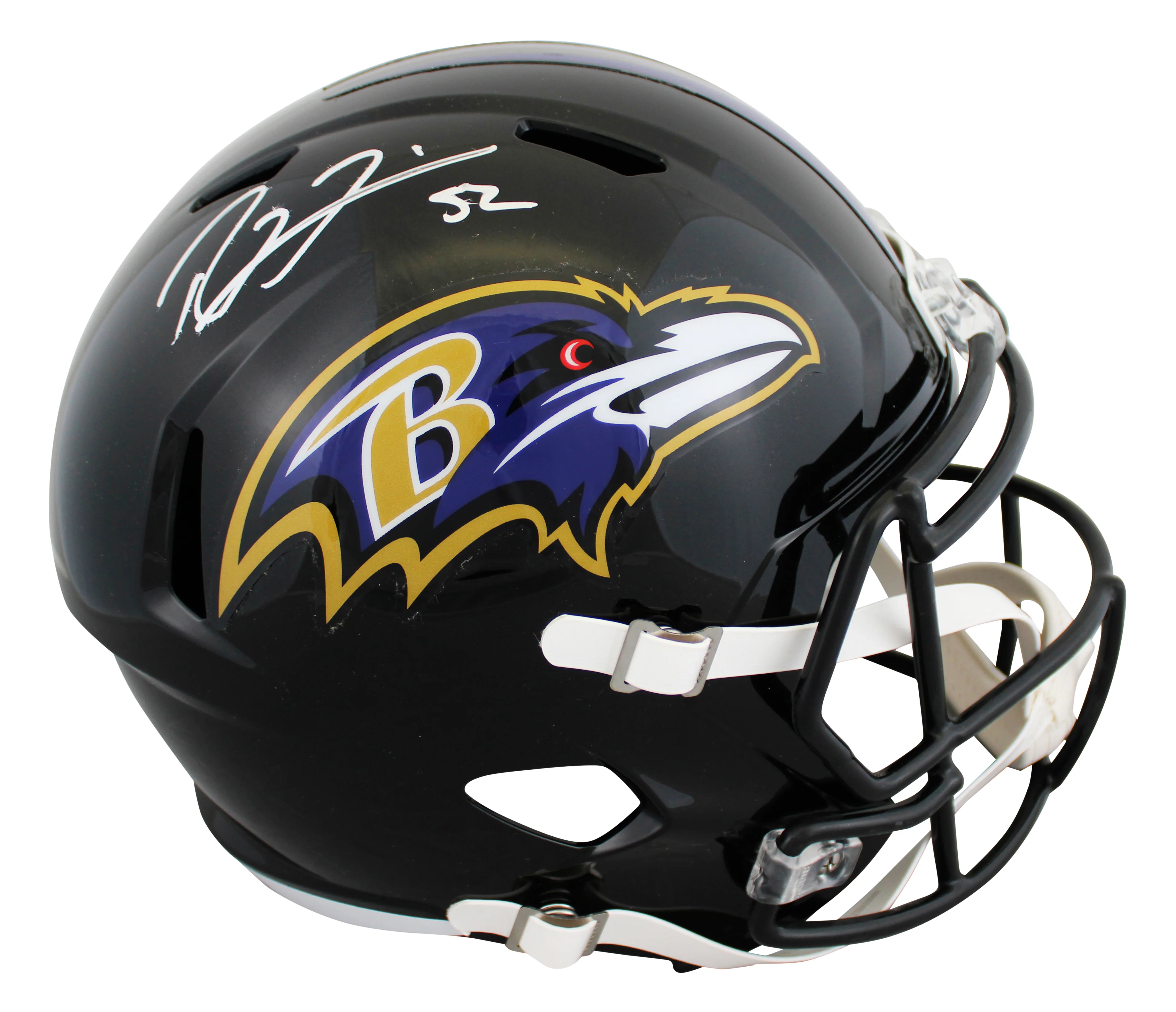 Ravens Ray Lewis Signed Full Size Speed Rep Helmet BAS Witnessed #4W527934 - Image 2