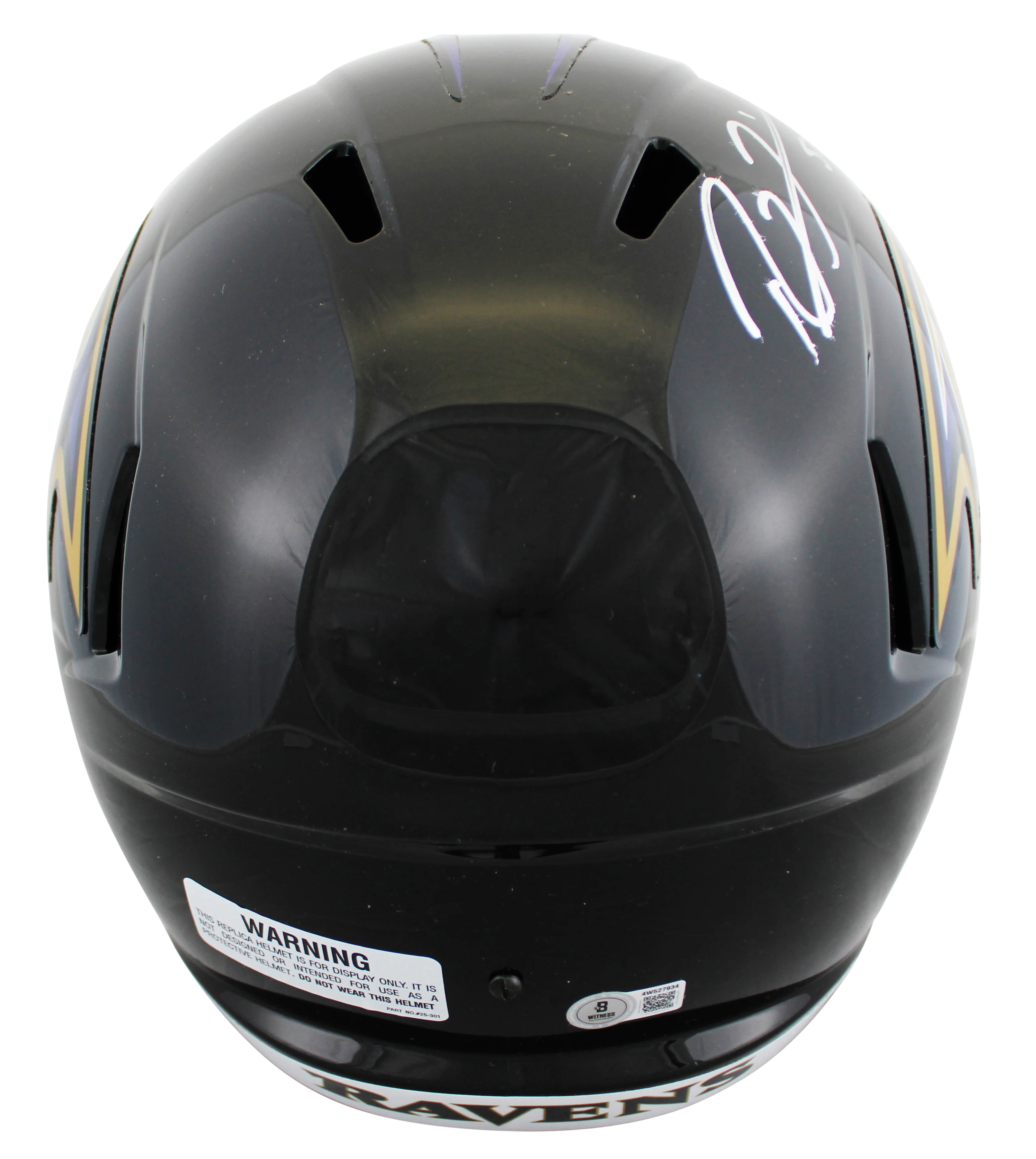 Ravens Ray Lewis Signed Full Size Speed Rep Helmet BAS Witnessed #4W527934 - Image 3