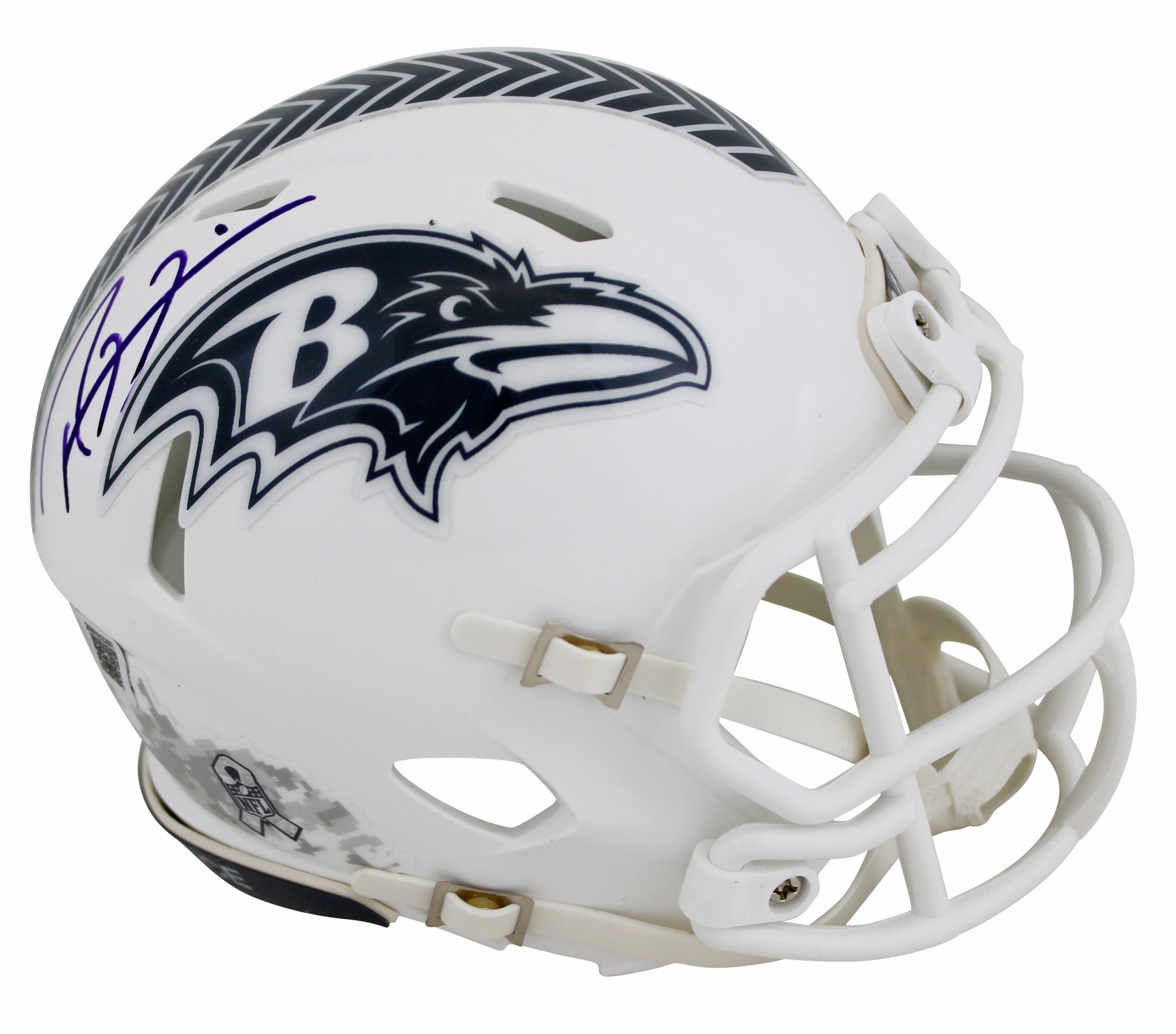 Ravens Ray Lewis Signed Salute To Service III Speed Mini Helmet W/ Case BAS Wit - Image 3