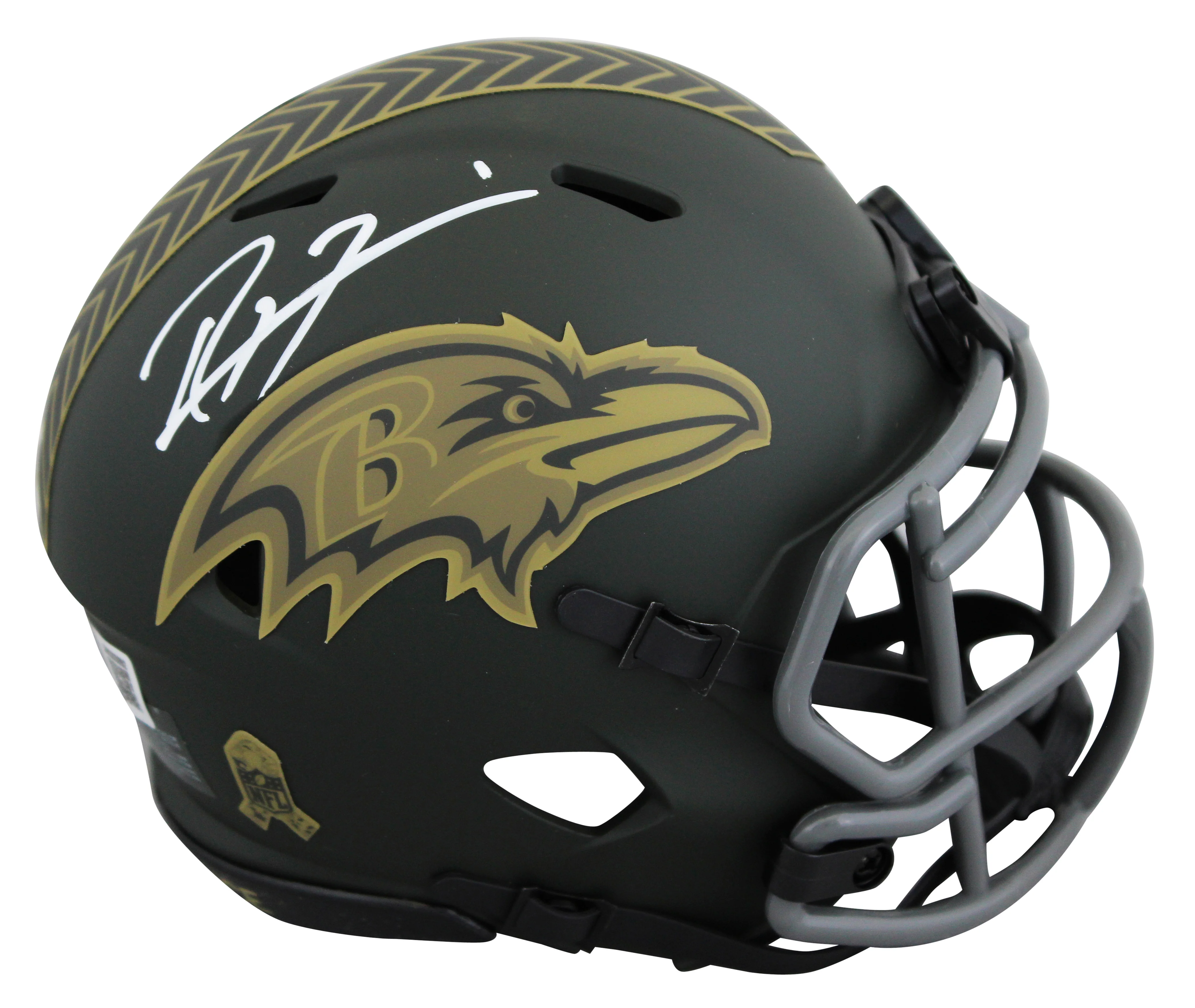 Ravens Ray Lewis Signed Salute To Service IV Speed Mini Helmet W/ Case BAS Wit 2 - Image 3