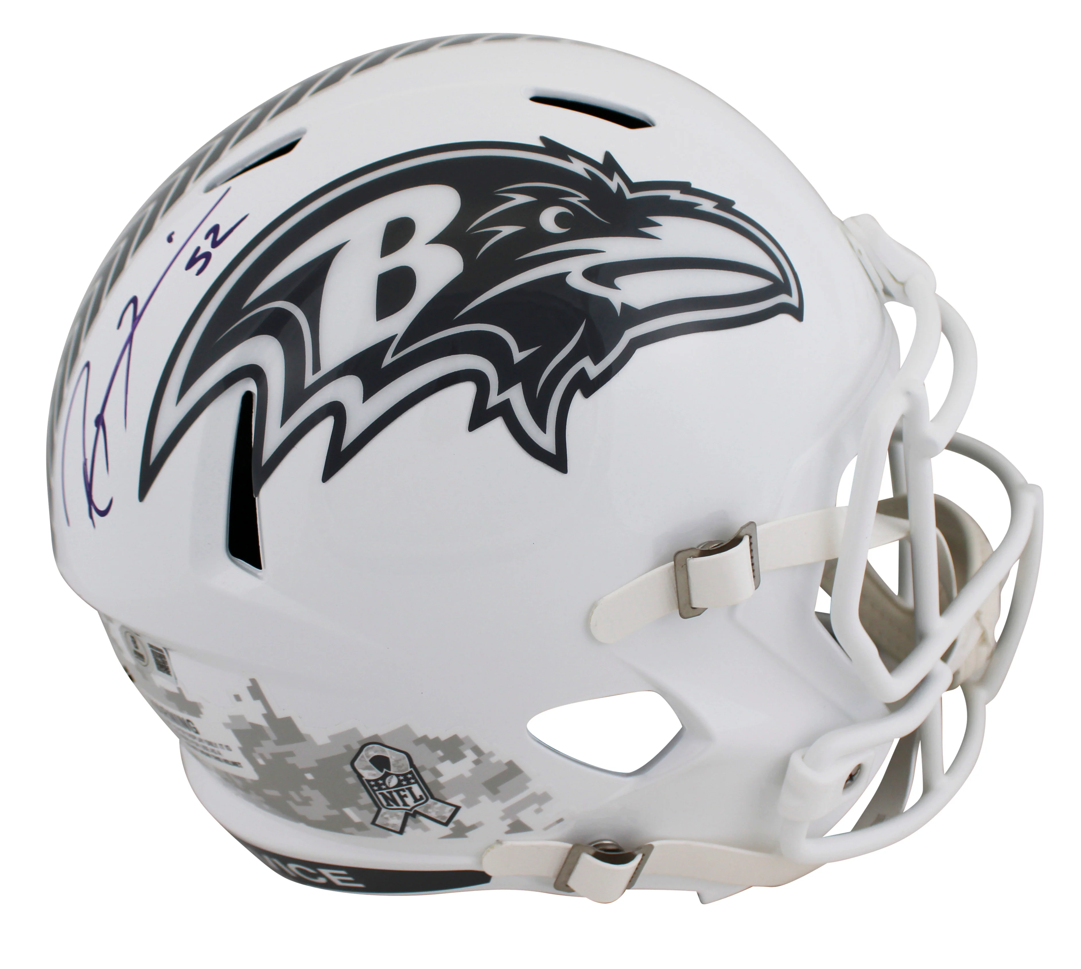 Ravens Ray Lewis Signed STS III Full Size Speed Rep Helmet W/ Case BAS Witnessed - Image 3
