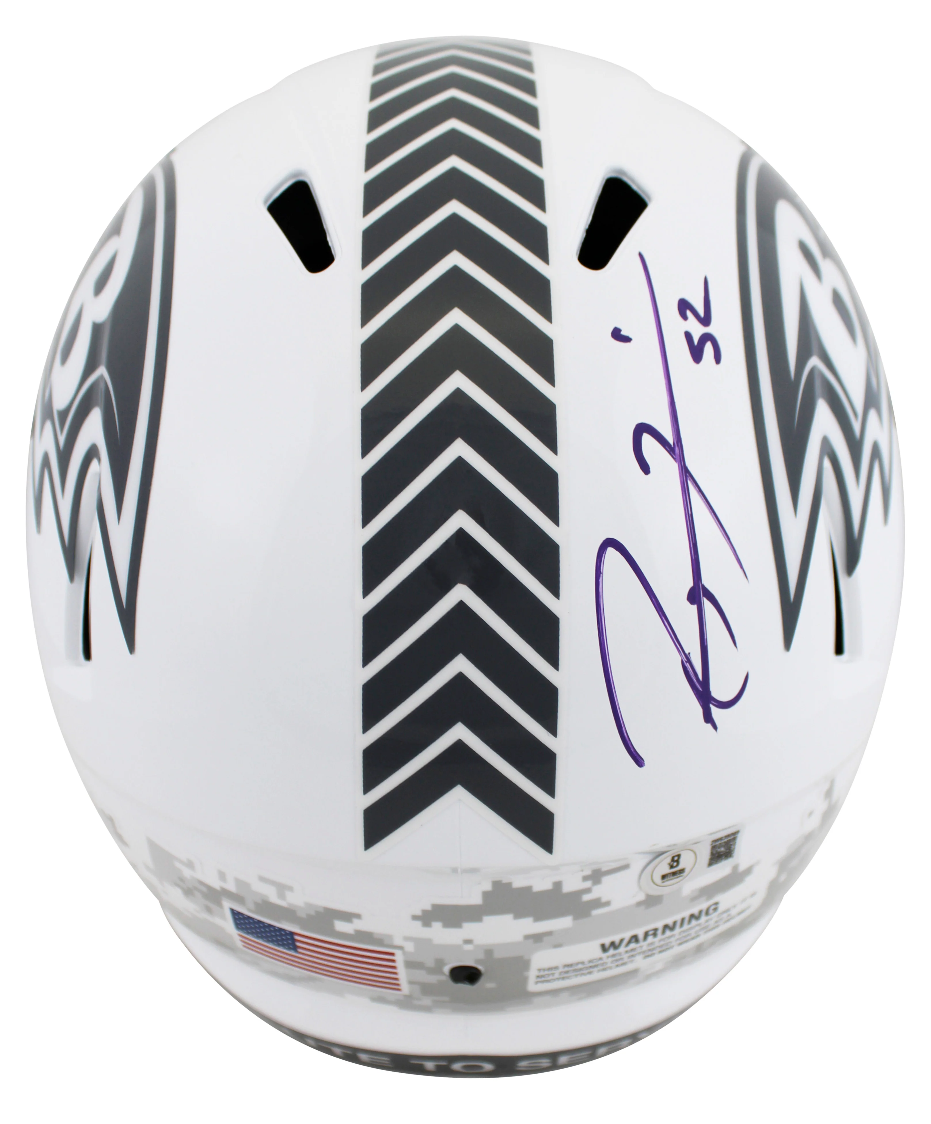Ravens Ray Lewis Signed STS III Full Size Speed Rep Helmet W/ Case BAS Witnessed - Image 4
