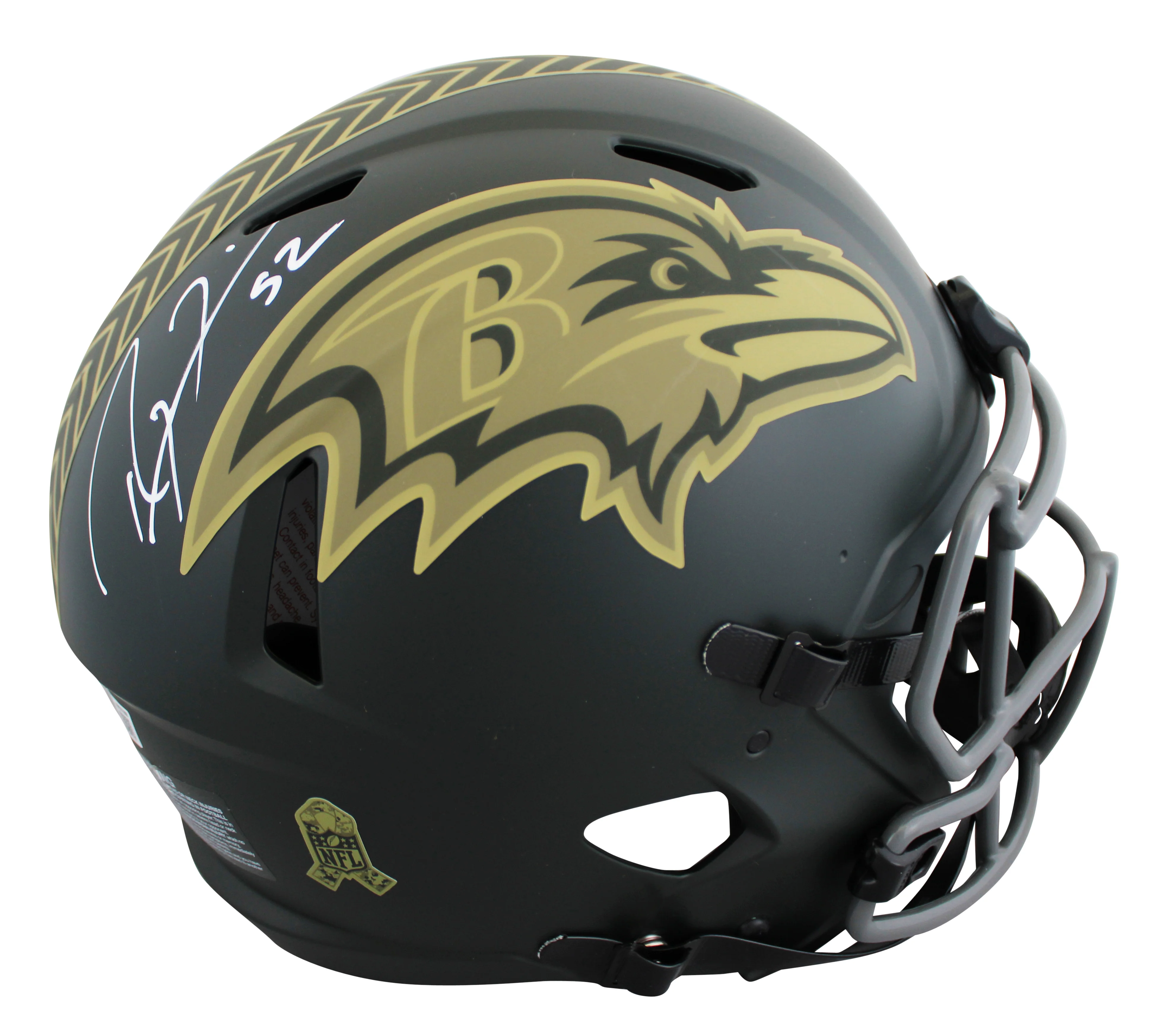 Ravens Ray Lewis Signed STS IV Full Size Speed Proline Helmet BAS Witnessed - Image 2
