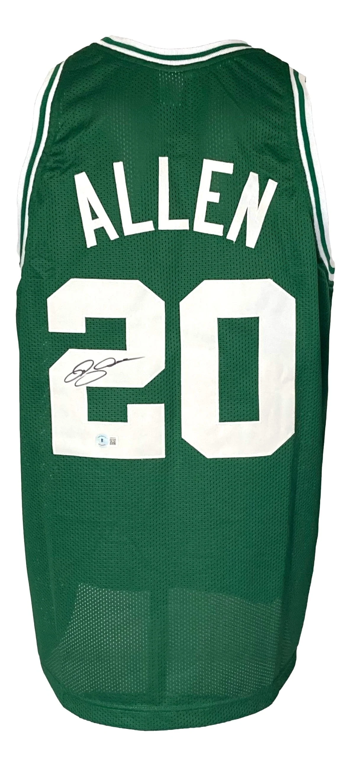 Ray Allen Boston Signed Green Basketball Jersey BAS ITP - Image 6