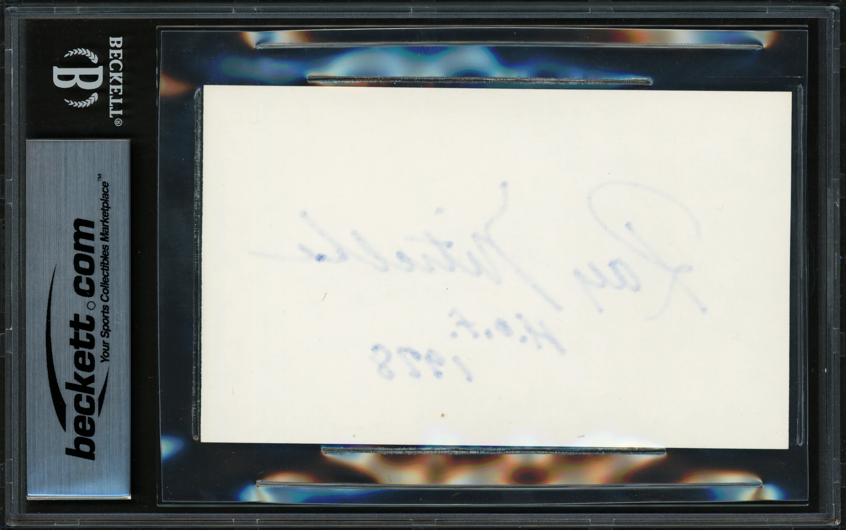 Ray Nitschke Autographed 3x5 Index Card Green Bay Packers Auto Grade Gem Mint 10 "HOF 1978" Beckett BAS #17401910 - Image 2