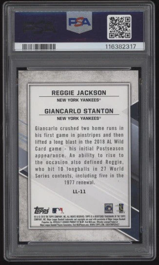 Reggie Jackson Signed 2019 Topps Fire Lasting Legacies #LL11 PSA 9 Auto 10 *POP 1* - Image 2