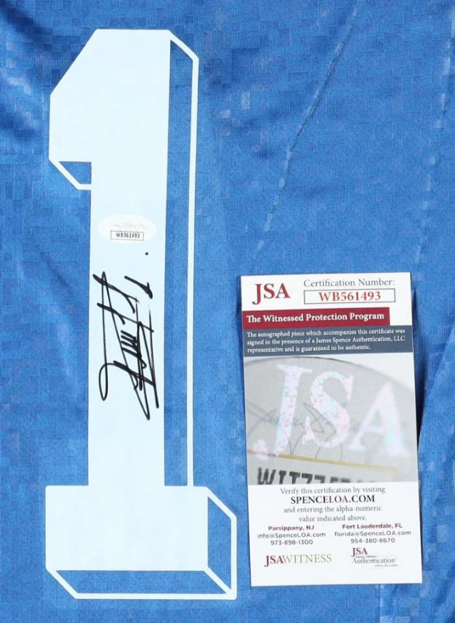 Rene Higuita Signed Columbia Higuita Brand Blue Soccer Jersey JSA - Image 2