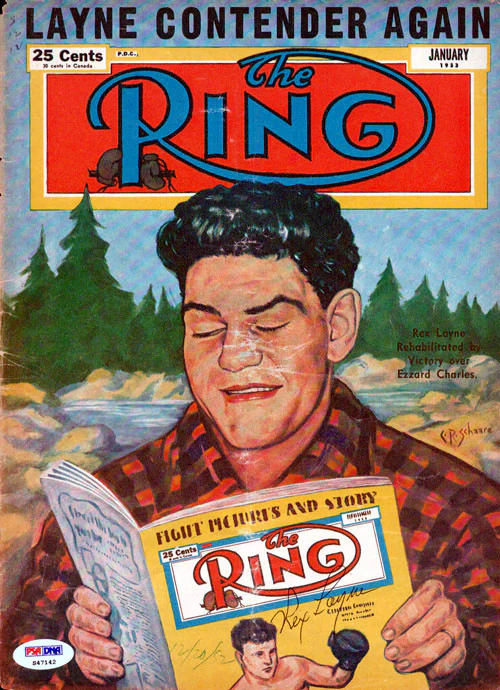 Rex Layne Autographed The Ring Magazine Cover PSA/DNA #S47142