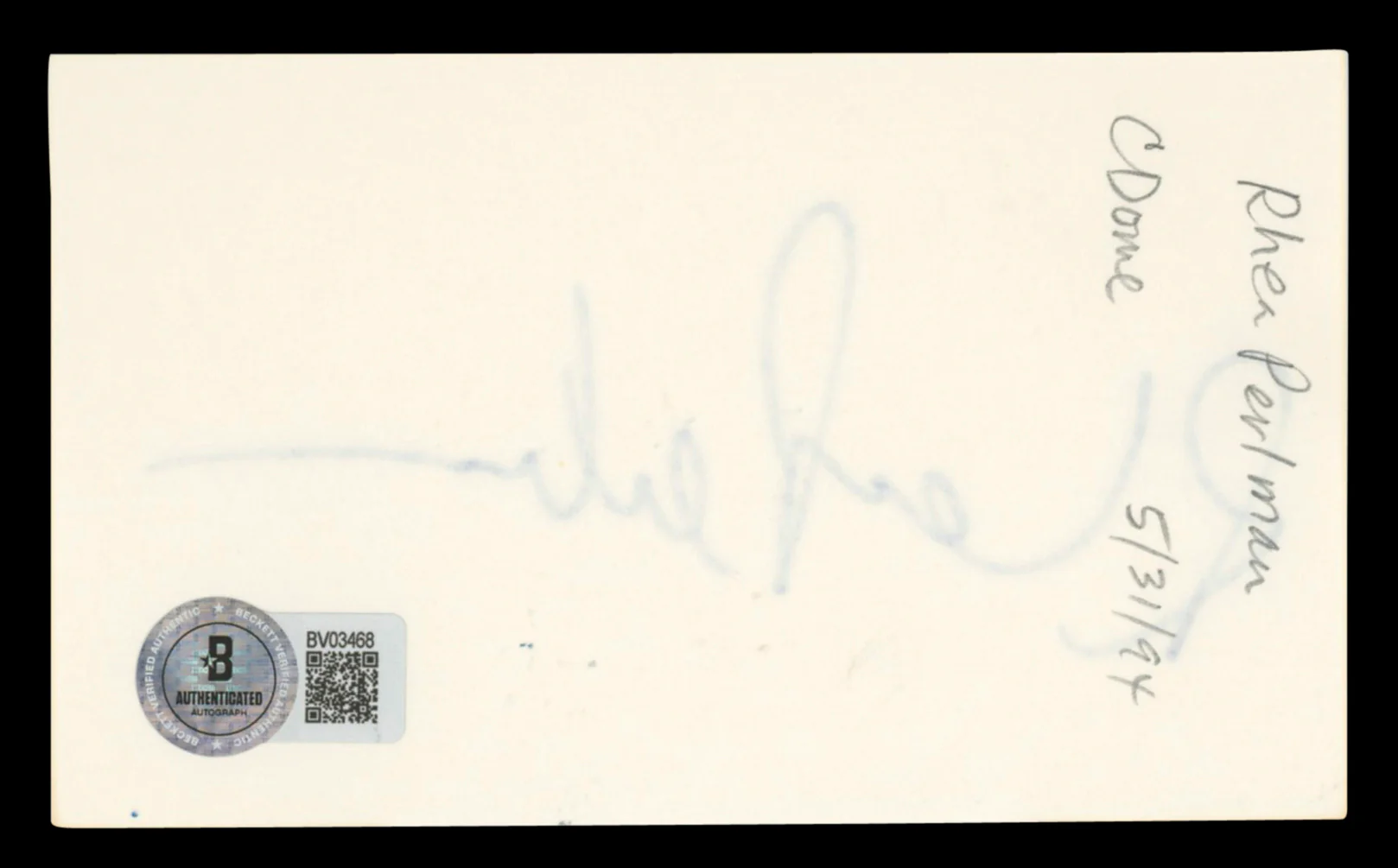 Rhea Perlman Cheers Authentic Signed 3x5 Index Card Autographed BAS #BV03468 - Image 3