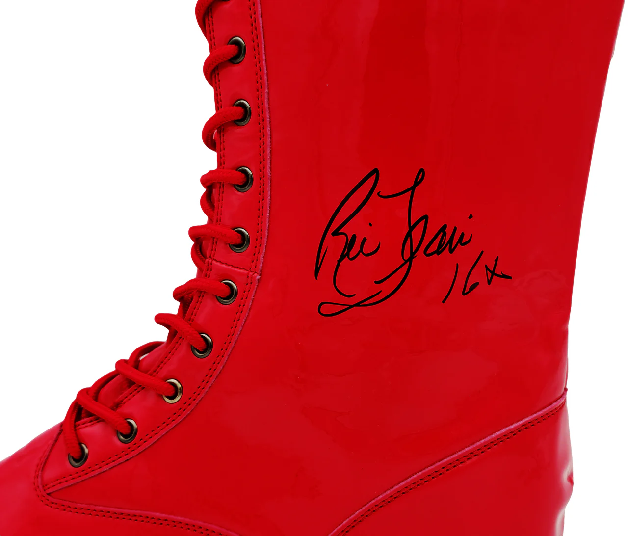 Ric Flair Autographed Red Left Footed Boot WWE "16x" JSA Stock #228119 - Image 2
