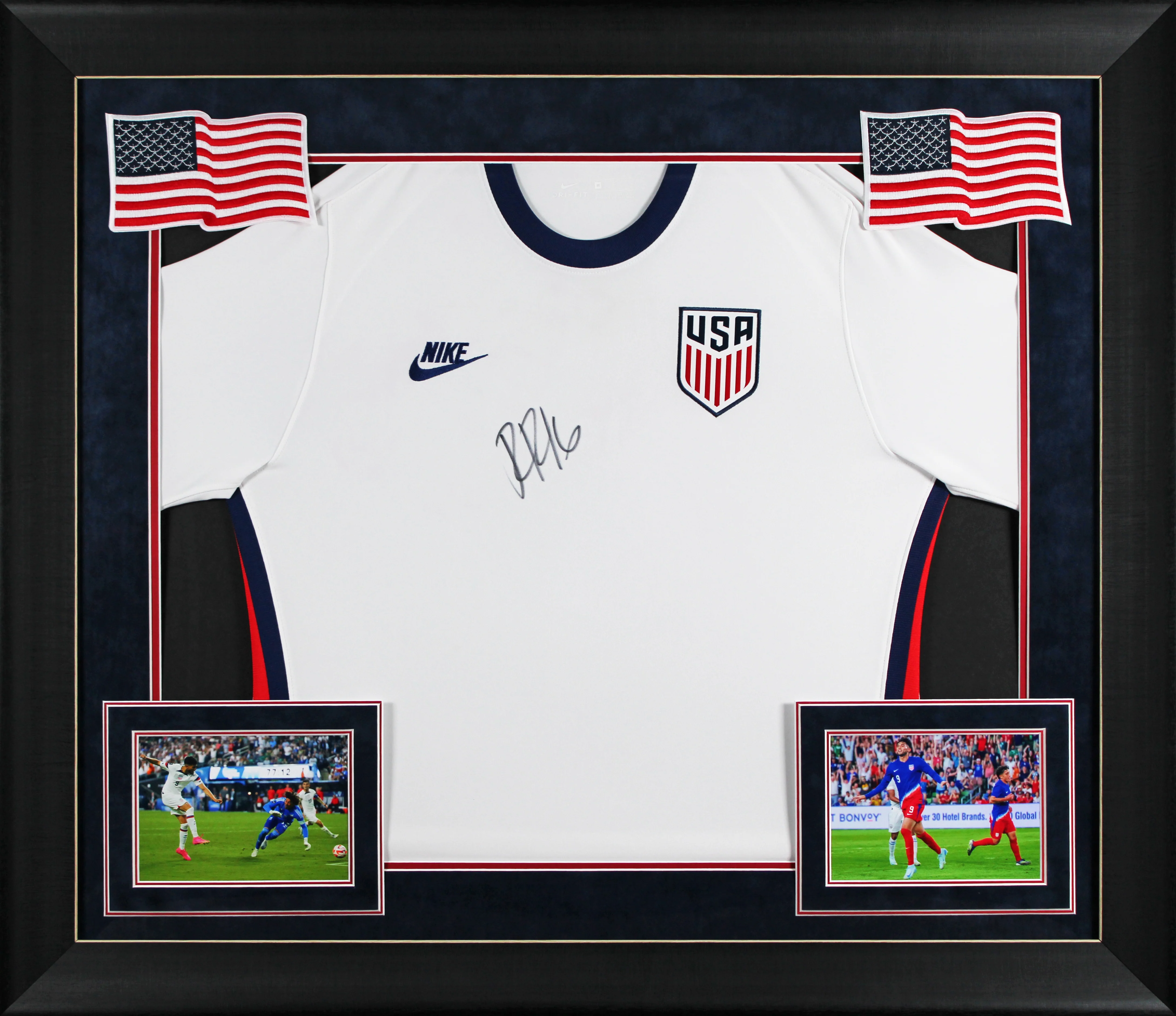 Ricardo Pepi Team USA Signed White Nike Framed Jersey BAS Witnessed #WS08485 - Image 2