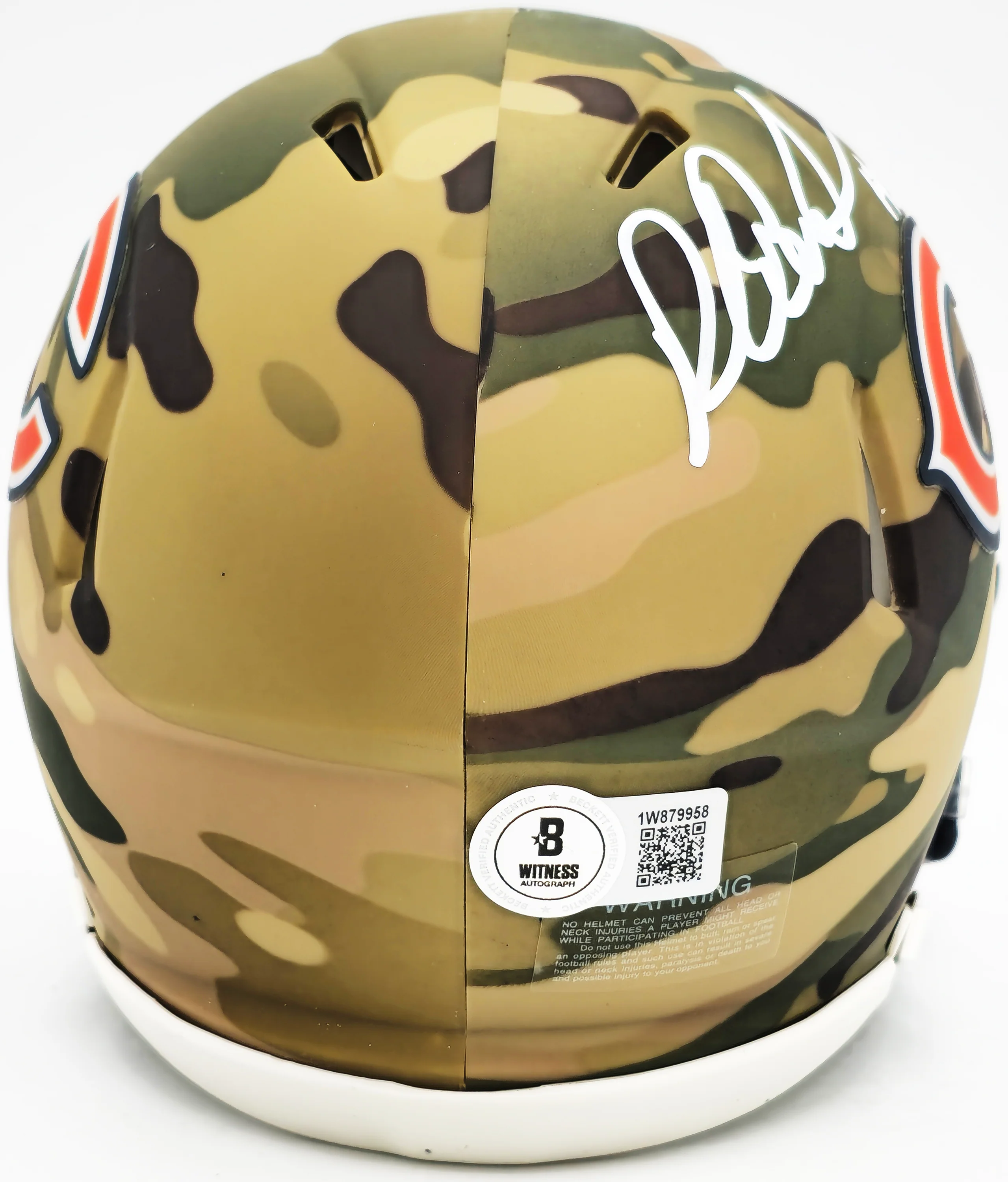 Richard Dent Autographed Chicago Bears Camo Speed Mini Helmet "HOF 11" Beckett BAS Witness Stock #230261 - Image 4