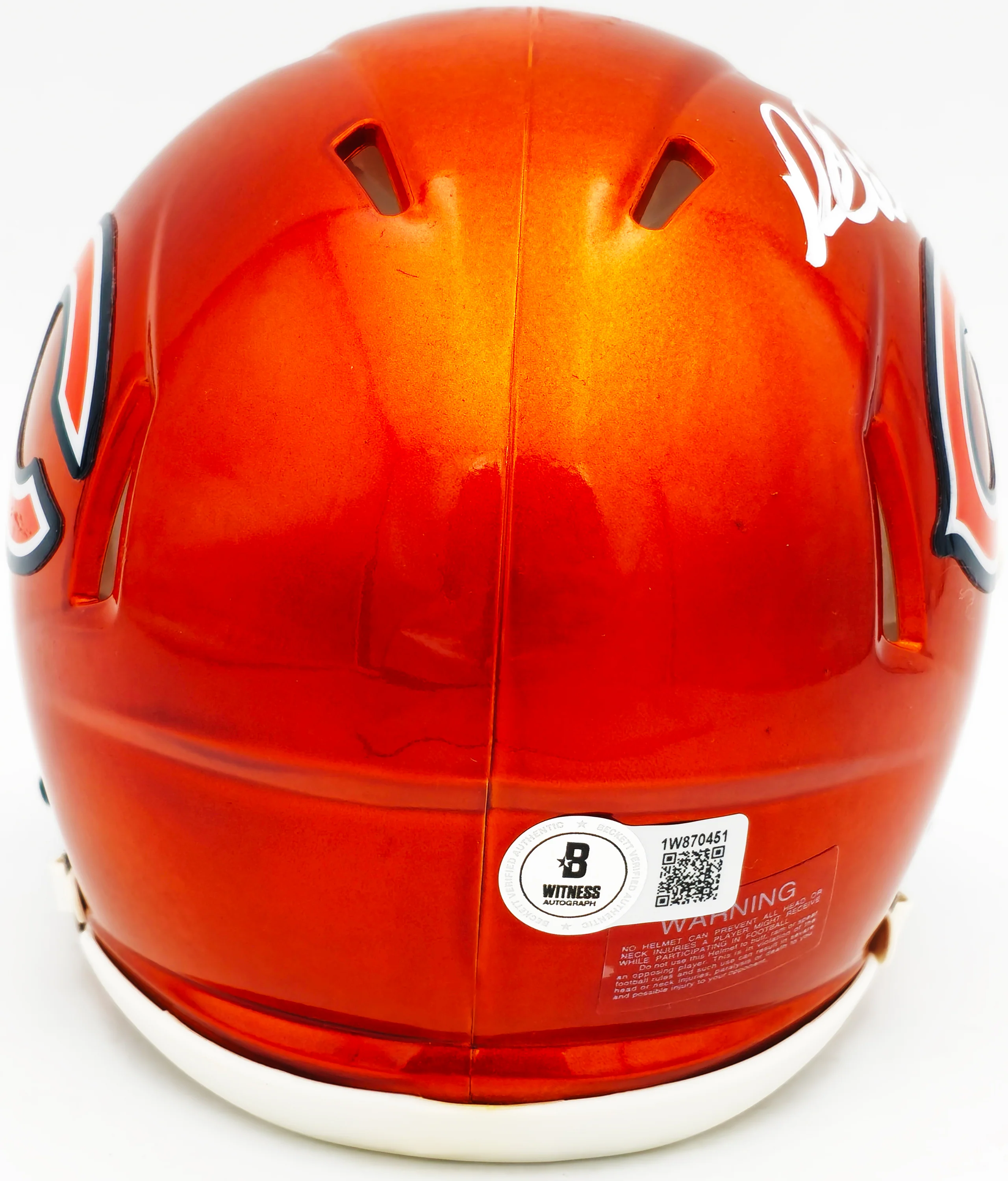 Richard Dent Autographed Chicago Bears Flash Orange Speed Mini Helmet "HOF 11" Beckett BAS Witness Stock #230262 - Image 4