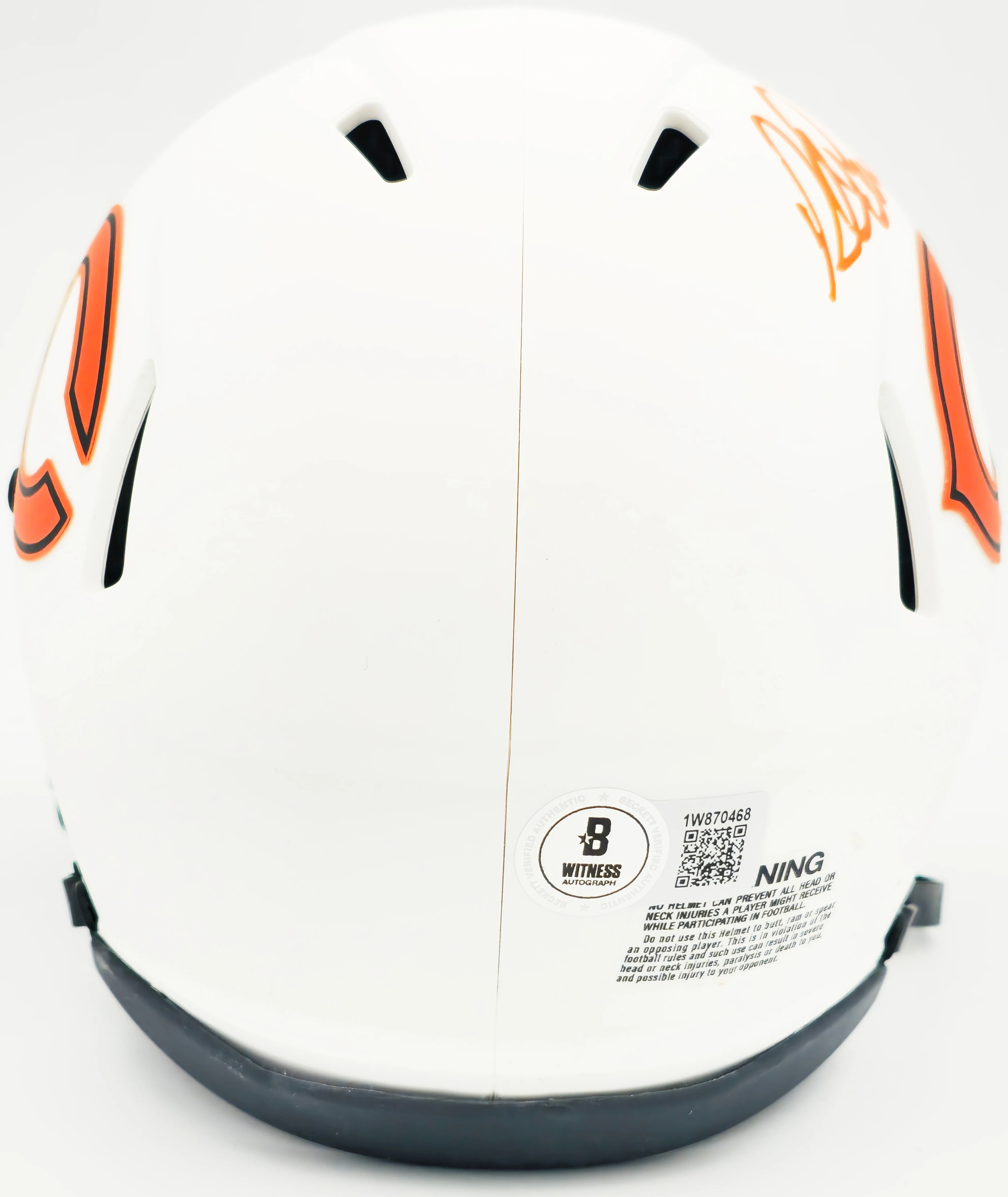 Richard Dent Autographed Chicago Bears Lunar Eclipse White Speed Mini Helmet "HOF 11" Beckett BAS Witness Stock #230264 - Image 4