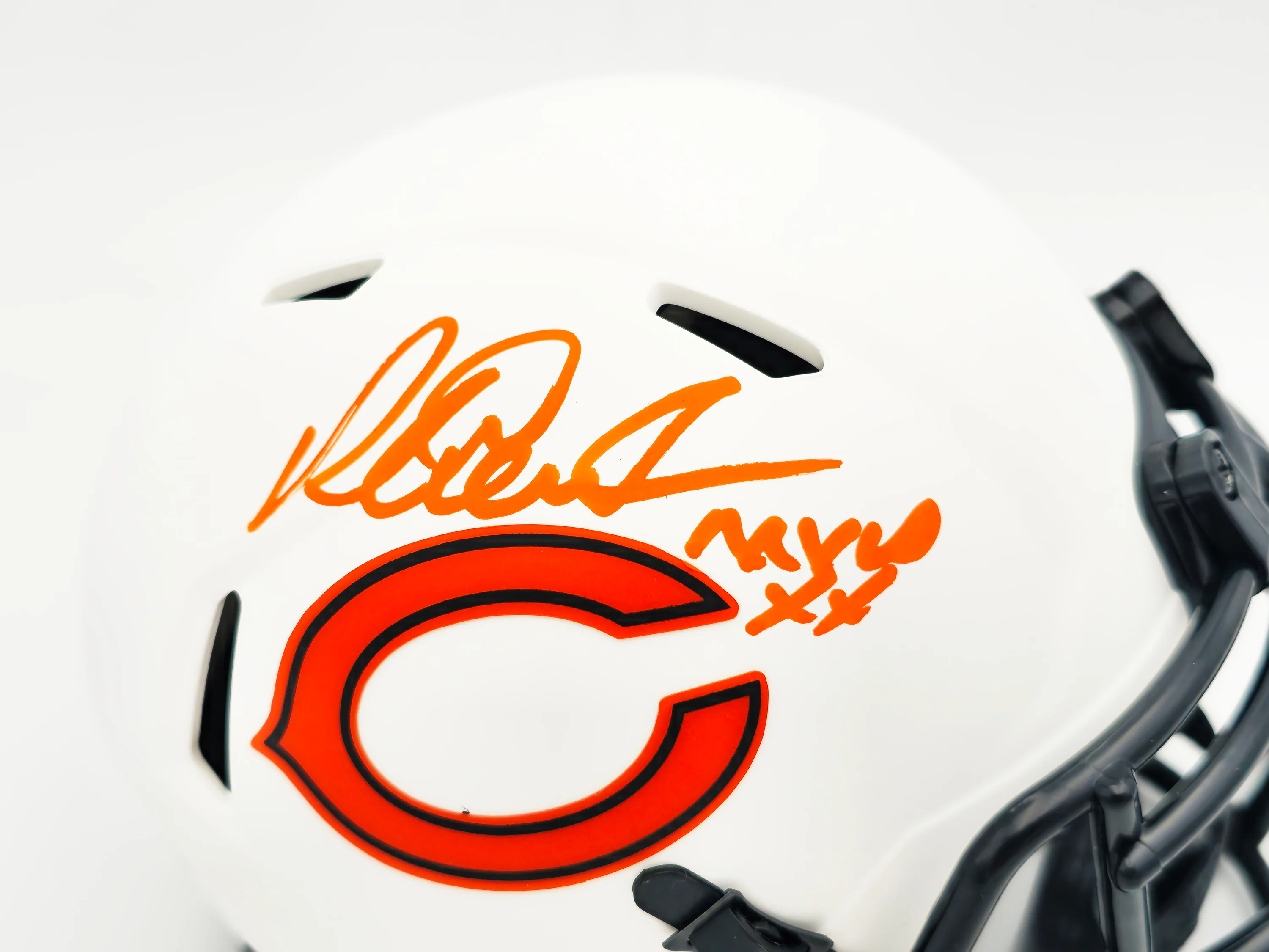 Richard Dent Autographed Chicago Bears Lunar Eclipse White Speed Mini Helmet "MVP XX" Beckett BAS Witness Stock #230265 - Image 2