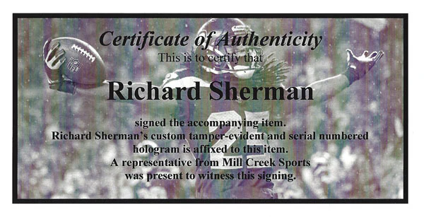 Richard Sherman Autographed 16x20 Photo Seattle Seahawks RS Holo Stock #77875 - Image 3