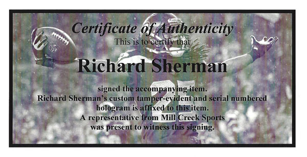 Richard Sherman Autographed Framed 16x20 Photo Seattle Seahawks RS Holo Stock #90705 - Image 4