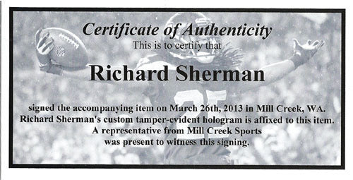 Richard Sherman & Malcolm Smith Autographed 16x20 Photo Seattle Seahawks "The Tip 1/19/14" RS Holo & MCS Holo Stock #85973 - Image 4