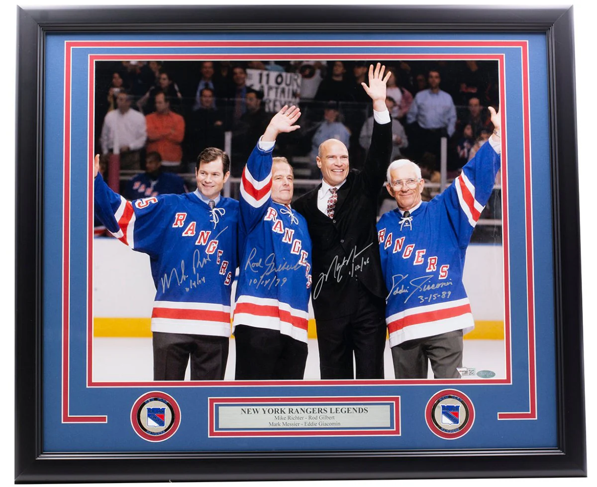 Richter Gilbert Messier Giacomin Signed Framed Rangers 16x20 Photo Fanatics