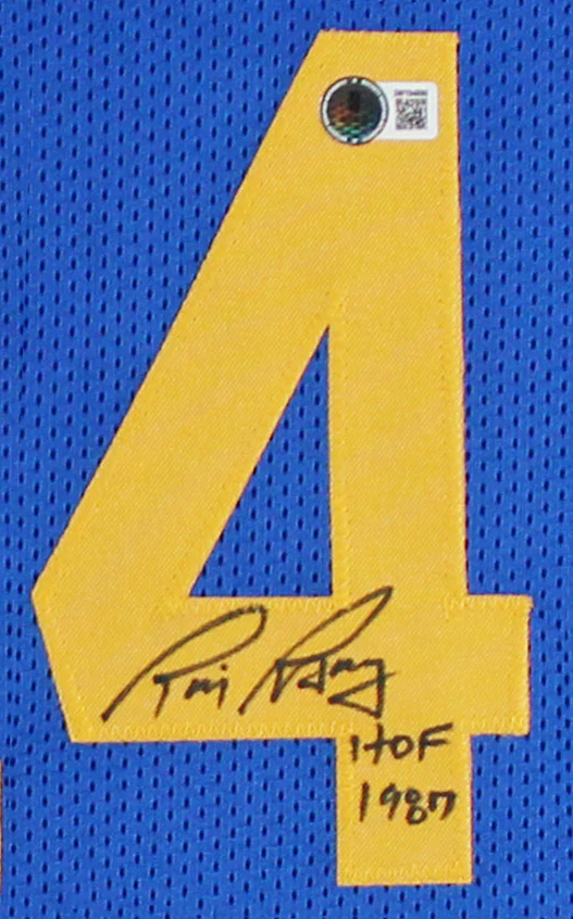 Rick Barry "HOF 1987" Authentic Signed Blue Pro Style Framed Jersey BAS Witness - Image 3