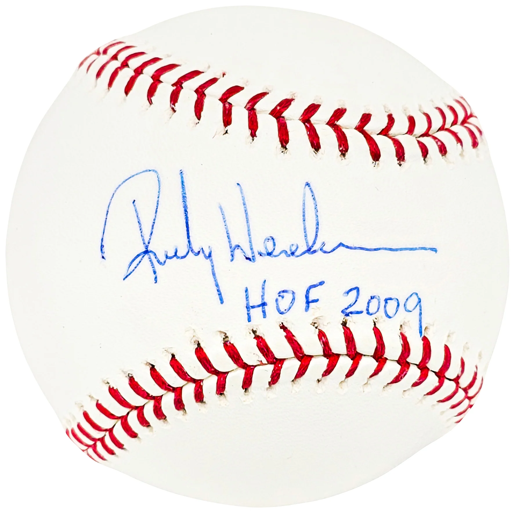 Rickey Henderson Autographed Official MLB Baseball Oakland A's, New York Yankees "HOF 2009" Steiner Holo SKU #213885