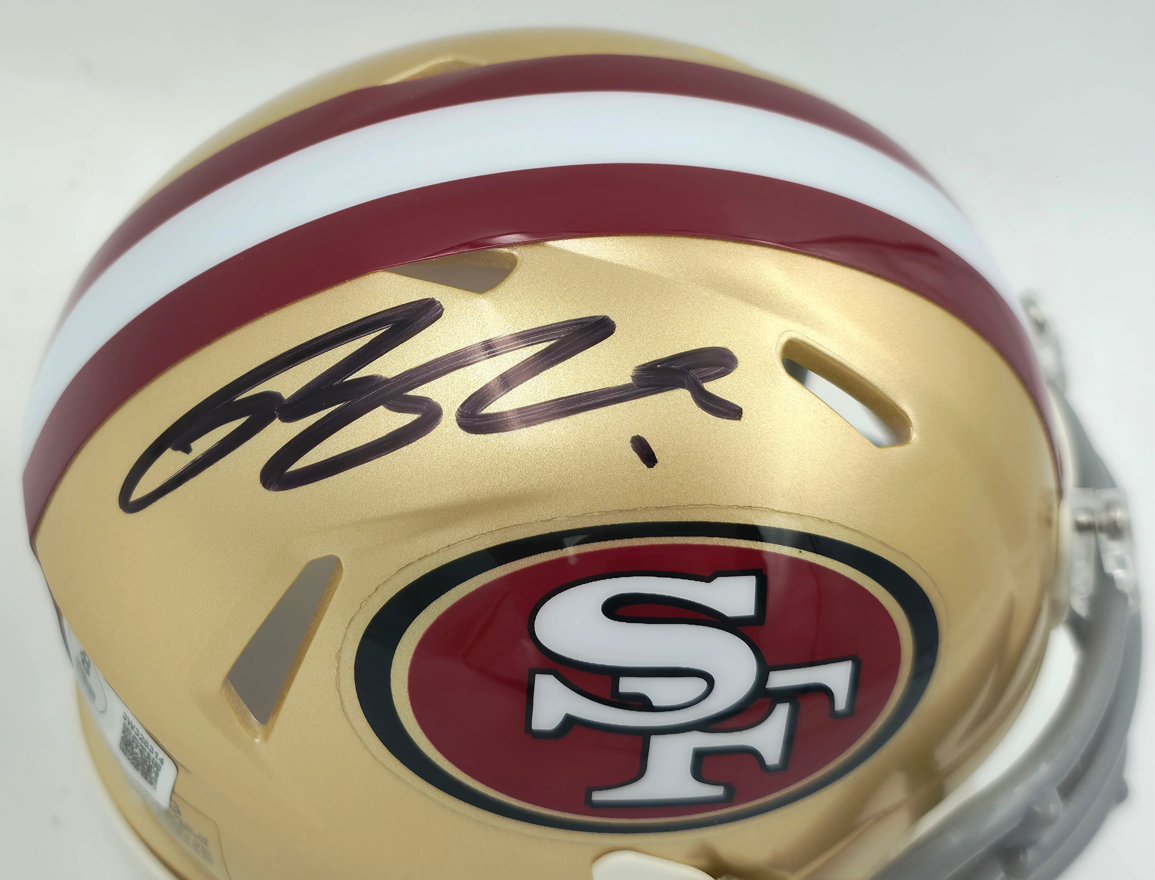 Ricky Pearsall Autographed San Francisco 49ers Gold Speed Mini Helmet Beckett BAS Witness Stock #253313 - Image 2