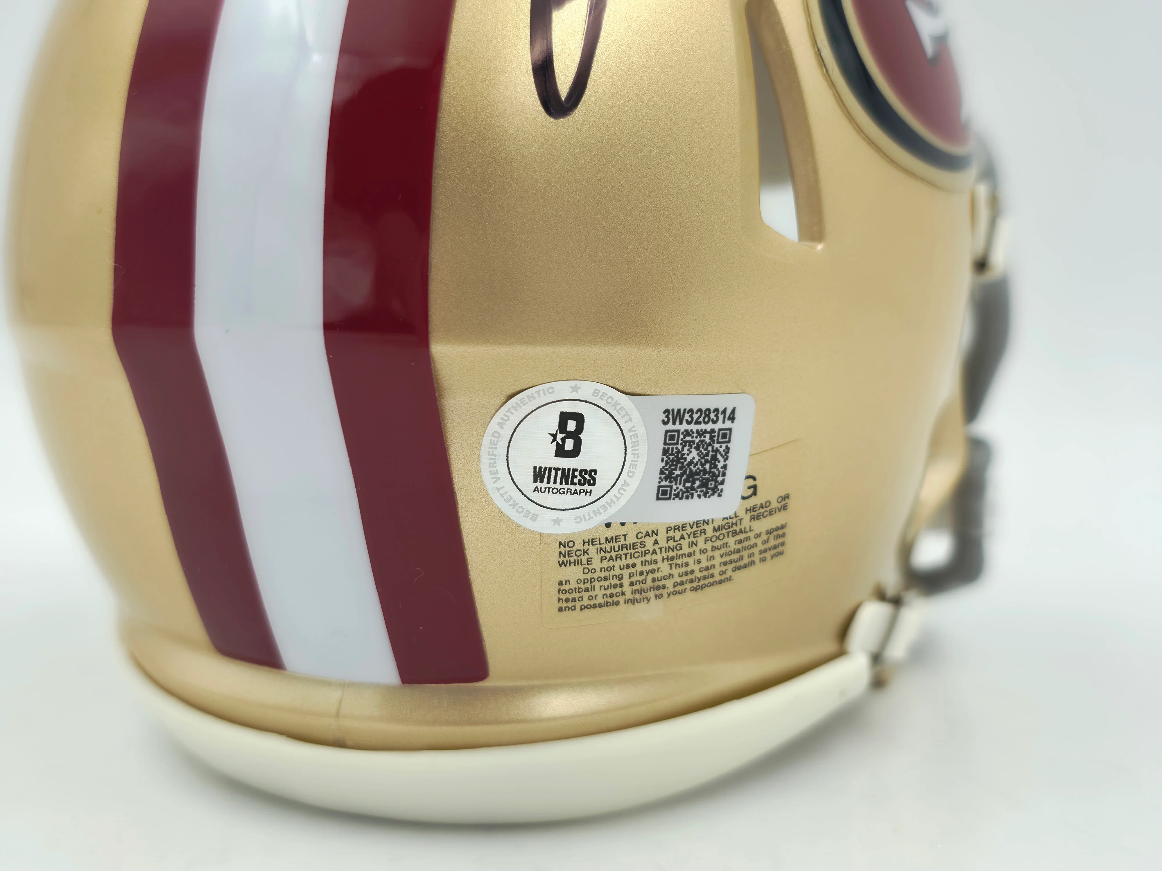 Ricky Pearsall Autographed San Francisco 49ers Gold Speed Mini Helmet Beckett BAS Witness Stock #253313 - Image 5