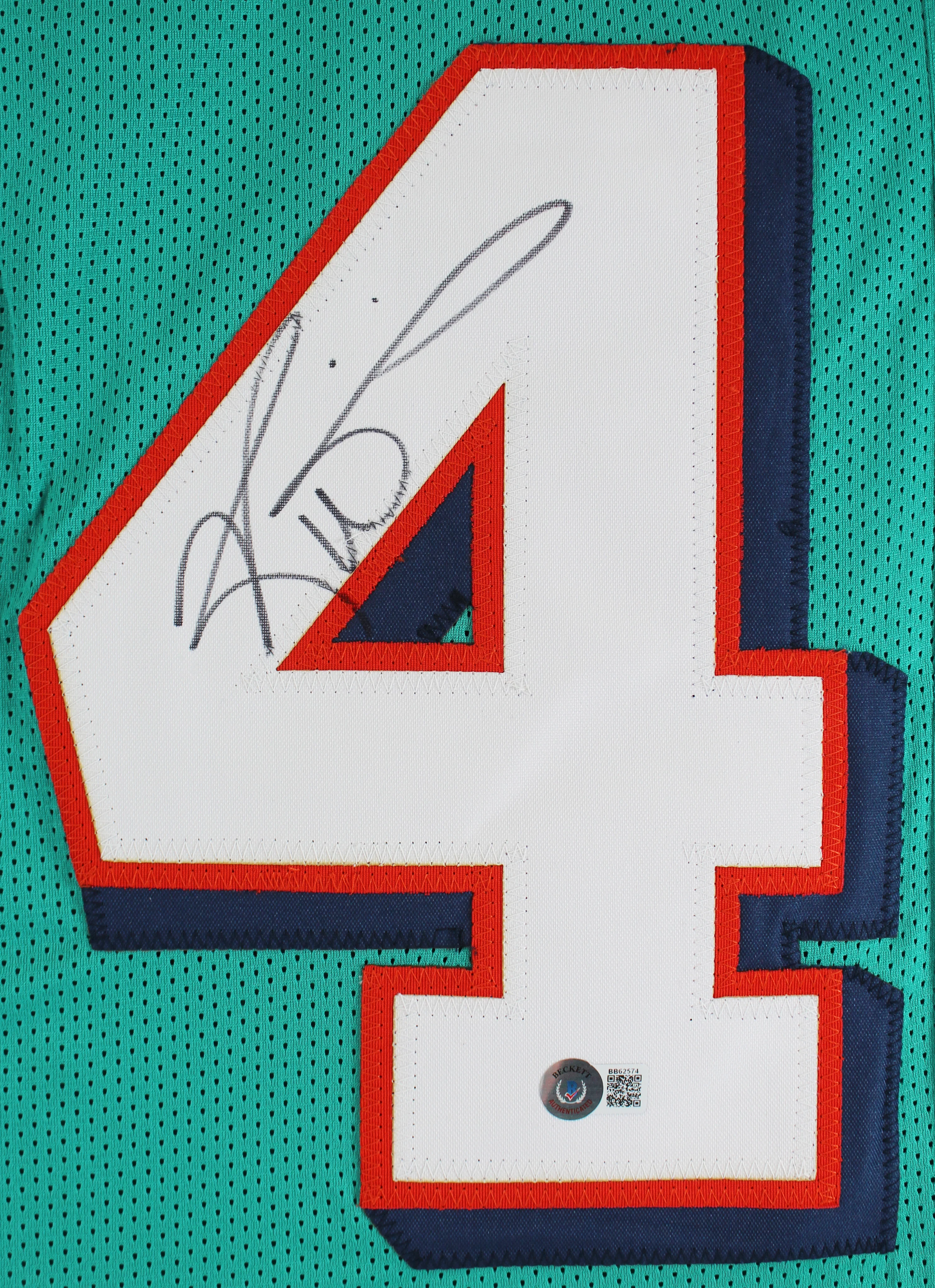 Ricky Williams Authentic Signed Teal Pro Style Framed Jersey BAS Witnessed - Image 3