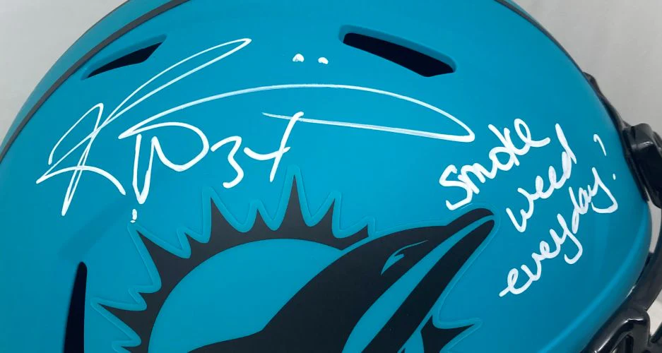 Ricky Williams Signed Dolphins FS Rave Speed Replica Helmet Smoke Everyday BAS - Image 2