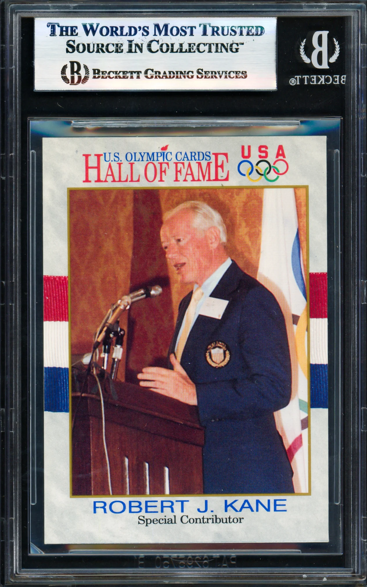 Robert Kane Autographed 1991 Impel Olympics Card #75 Beckett BAS #17830838 - Image 2