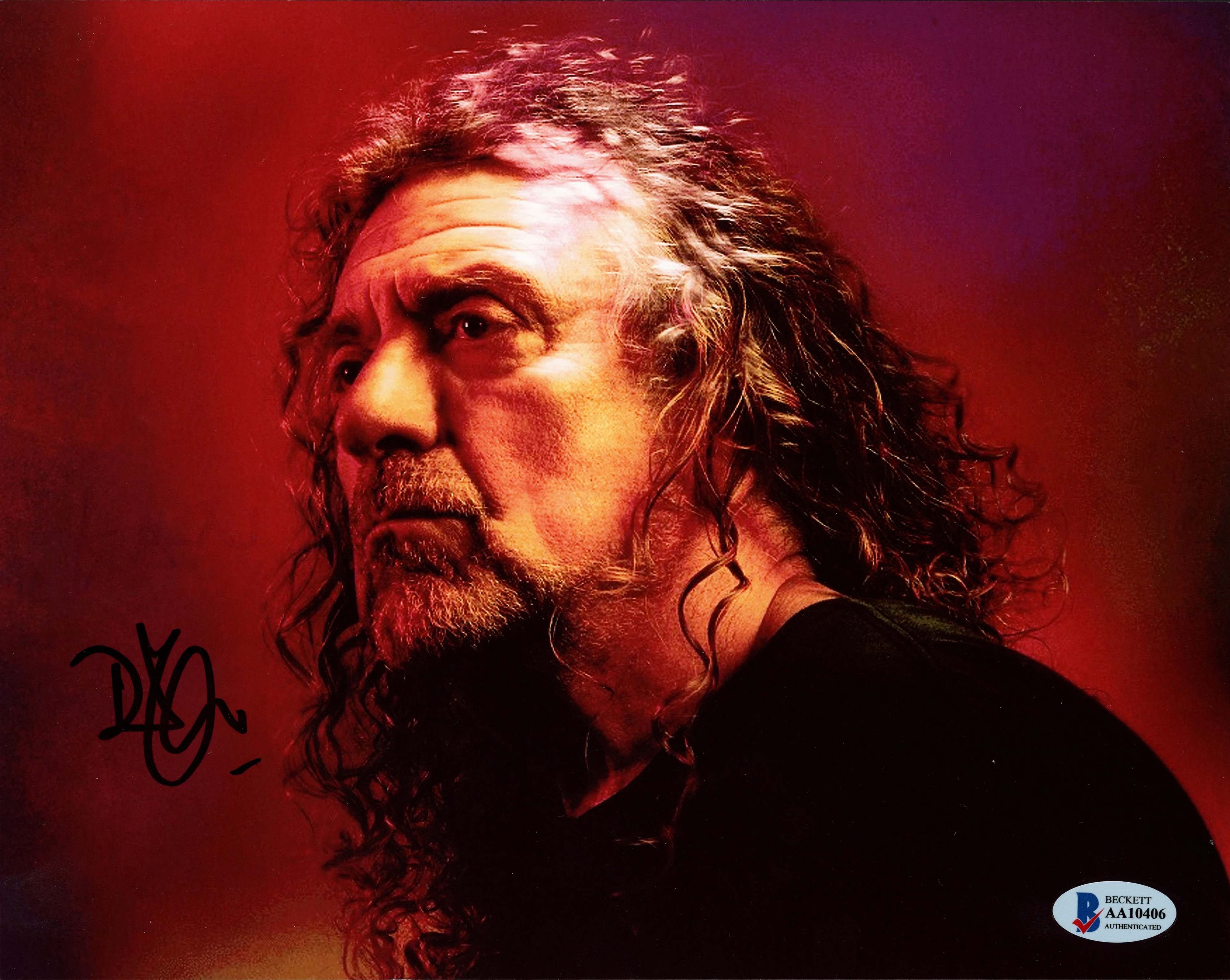 Robert Plant Autographed 8x10 Photo Led Zeppelin (Removed Personalization) Beckett BAS #AA10406
