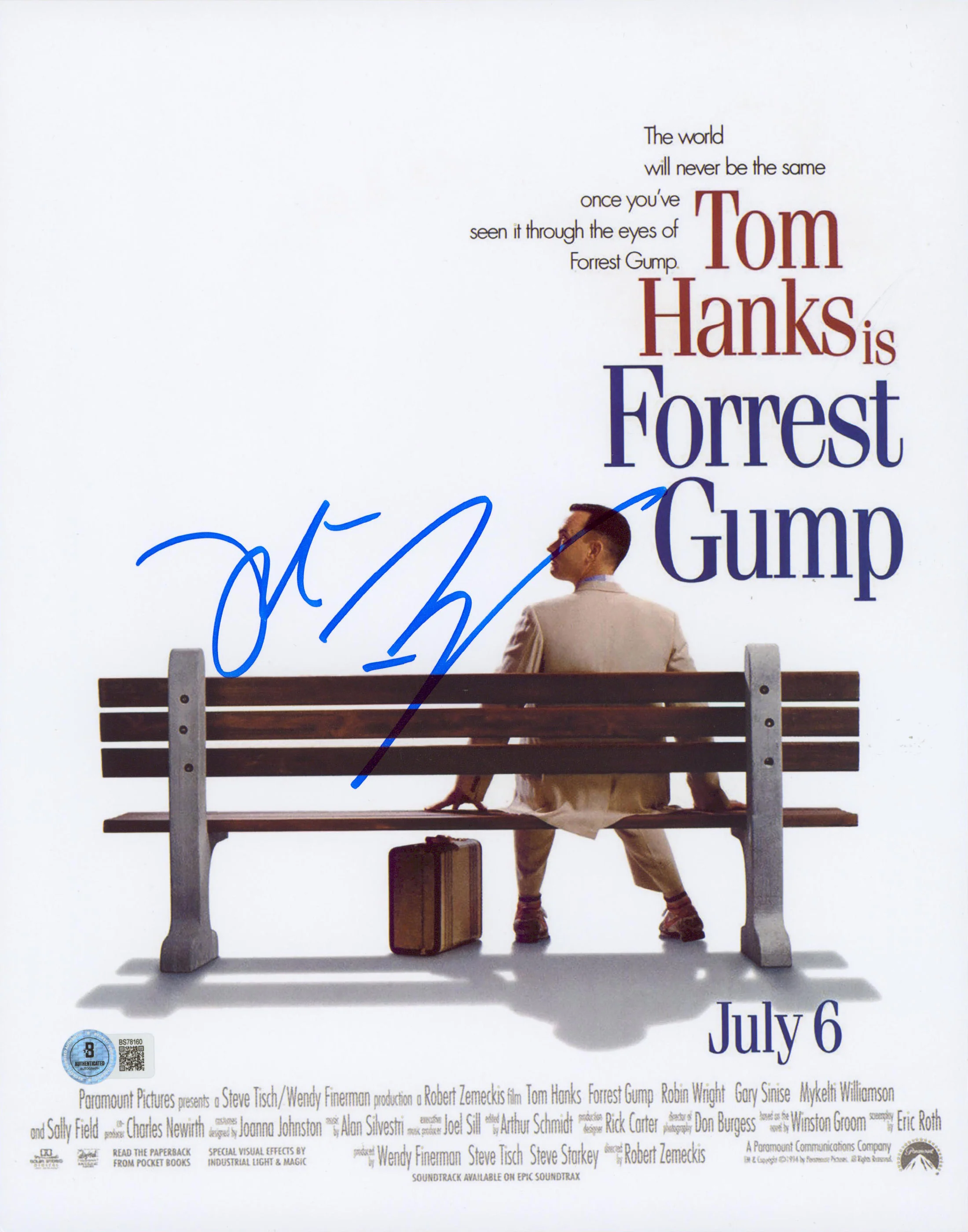 Robert Zemeckis Forrest Gump Authentic Signed 11x14 Vertical Photo BAS #BS78160 - Image 2