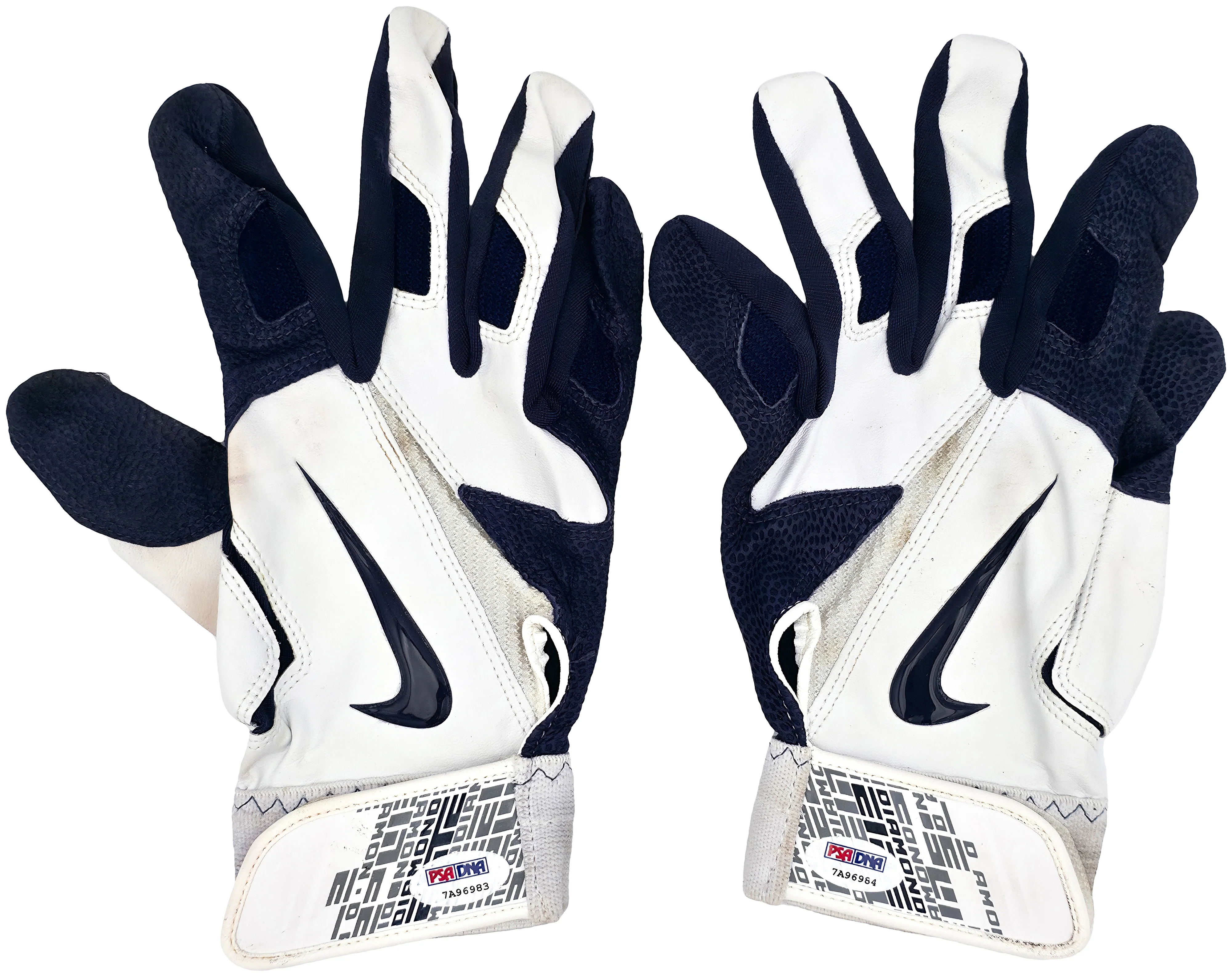 Robinson Cano Autographed Pair of Game Used White & Navy Blue Nike Batting Gloves New York Yankees PSA/DNA Stock #239113 - Image 4