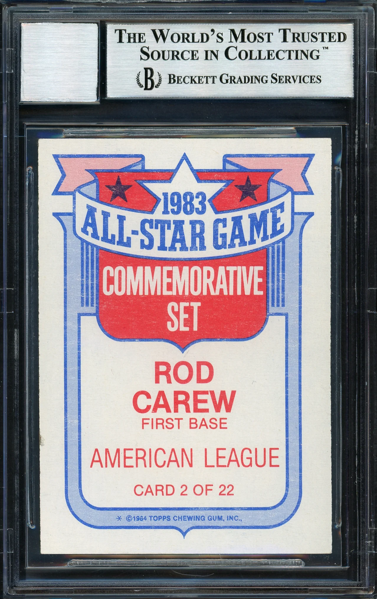 Rod Carew Autographed 1984 Topps All Star Set Card #2 California Angels Auto Grade 10 Beckett BAS #12510571 - Image 2