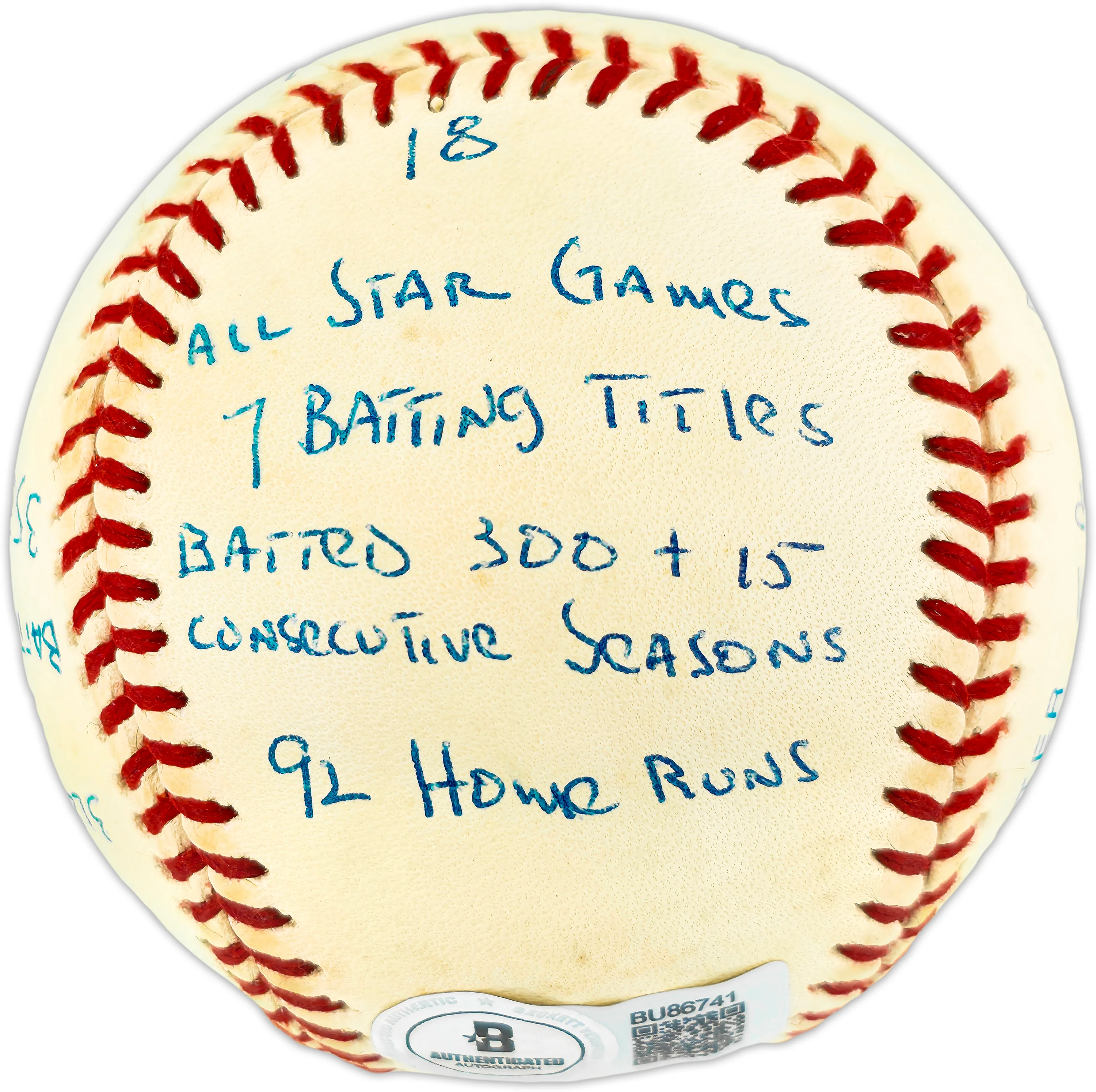 Rod Carew Autographed Official AL Statball Baseball Minnesota Twins, Los Angeles Angels 18 Inscriptions #560/1000 Beckett BAS QR #BU86741 - Image 4